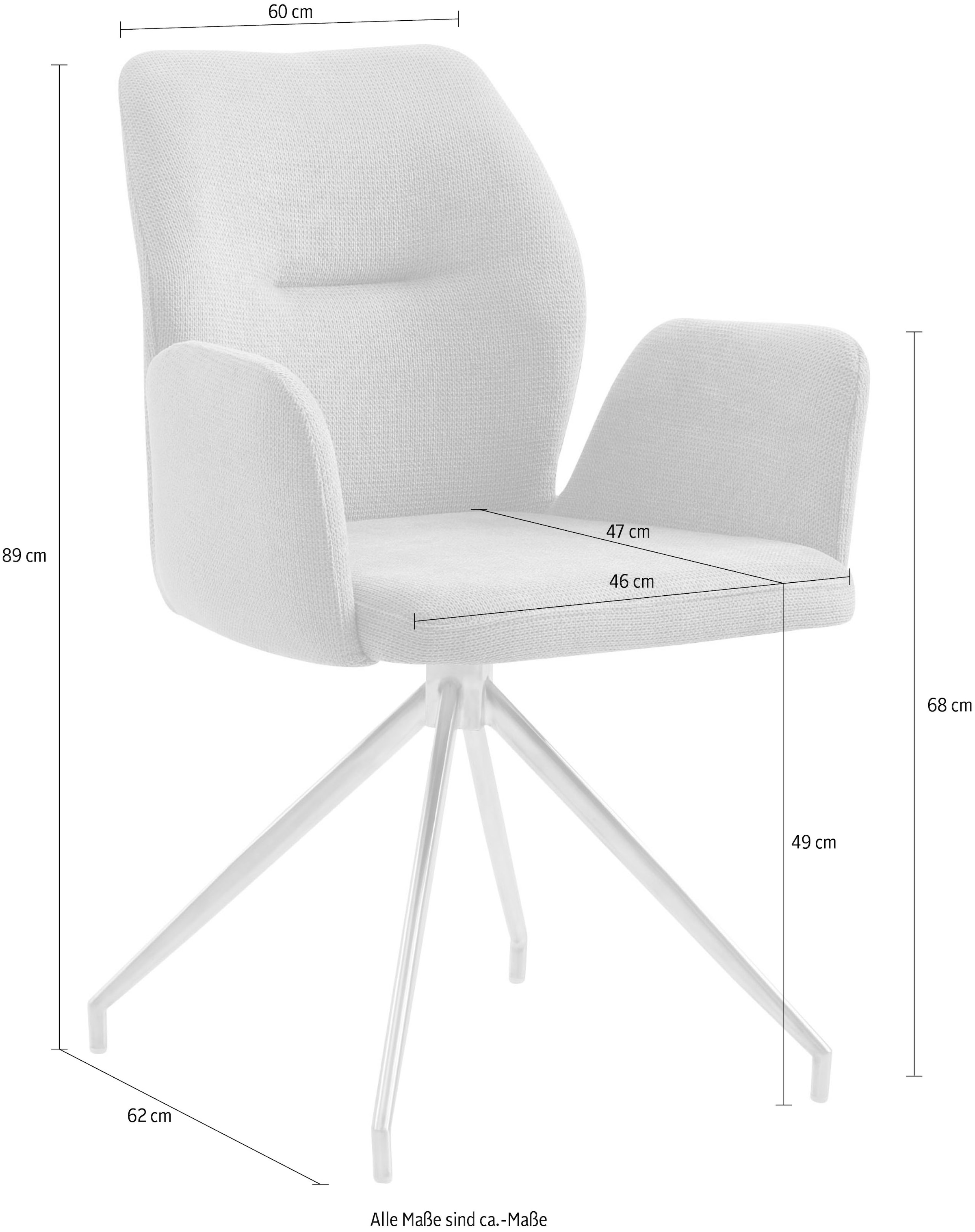 SalesFever Armlehnstuhl, 1 St., Strukturstoff, 180° Drehfunktion, Gestell aus rostfreiem Edelstahl