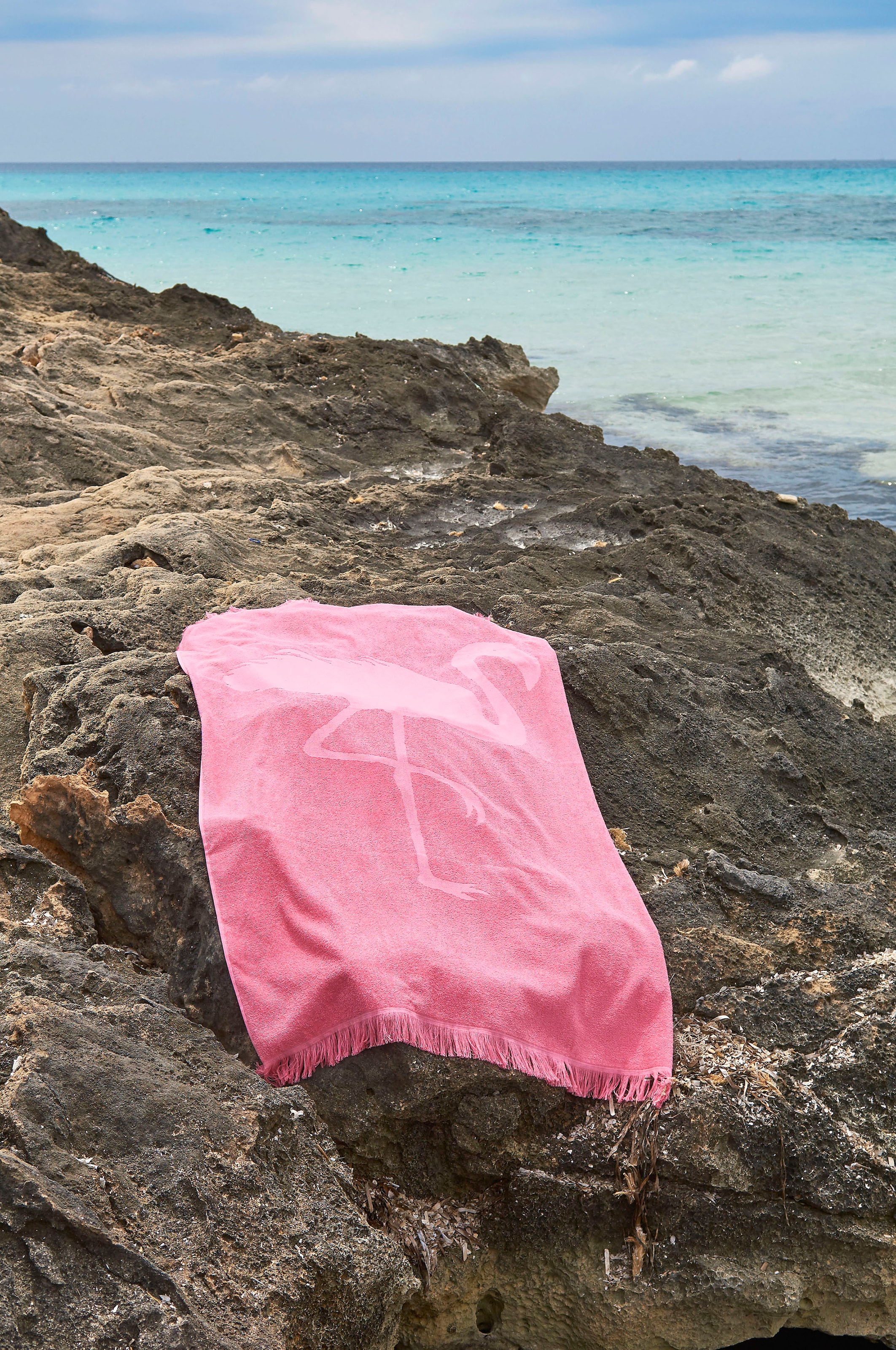 done.® Hamamtücher »Flamingo«, (1 St.), Rechnung oder auf als BAUR ideal Frottier-Innenseite, saugfähige Strandtuch Sauna- 