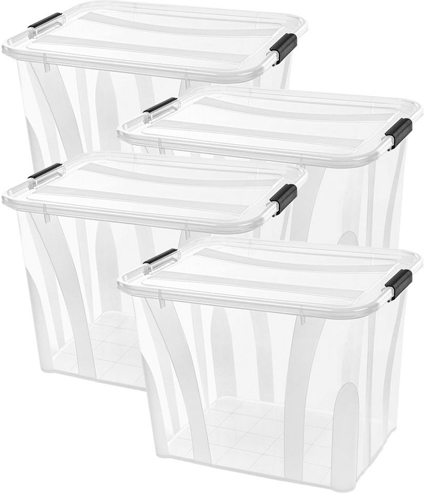 Siena Home Aufbewahrungsbox "Anzio", (Set, 4 St.), Kunststoff, 100% recyclebar