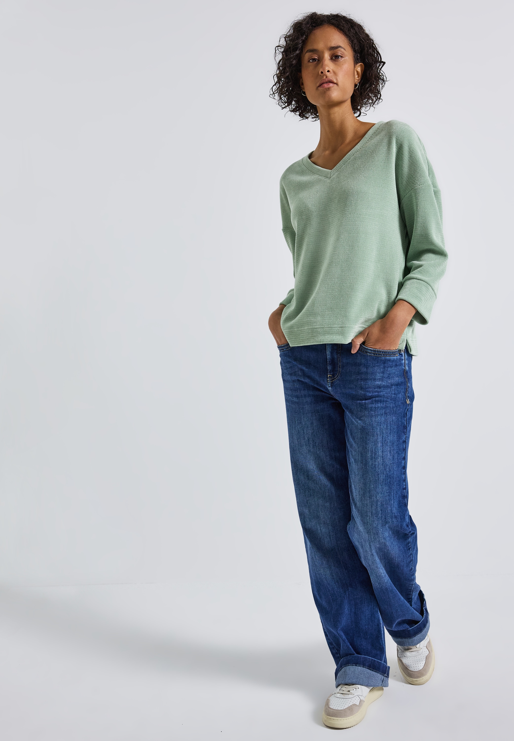 STREET ONE 3/4-Arm-Shirt, mit V-Ausschnitt