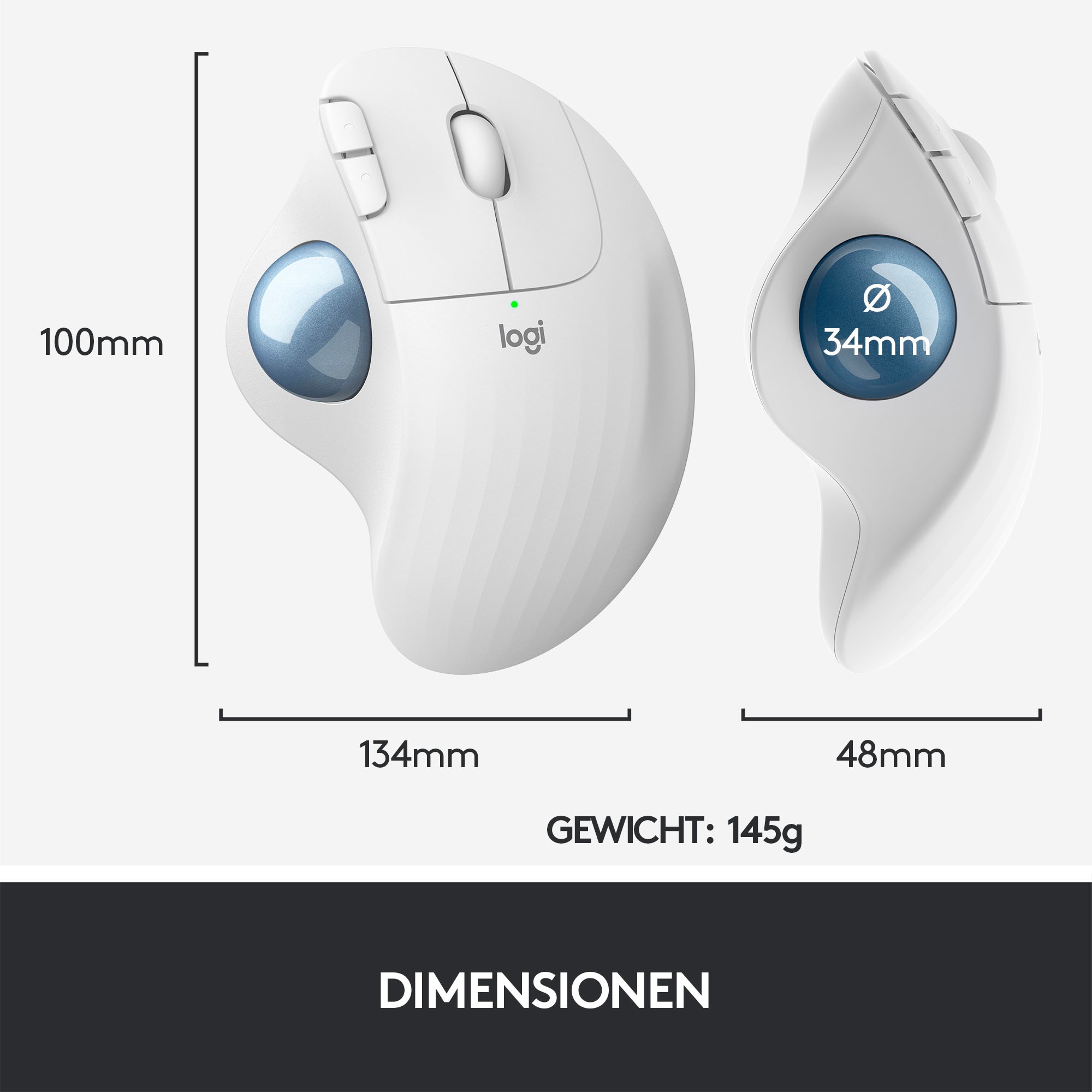 Logitech Maus »ERGO M575«, Bluetooth