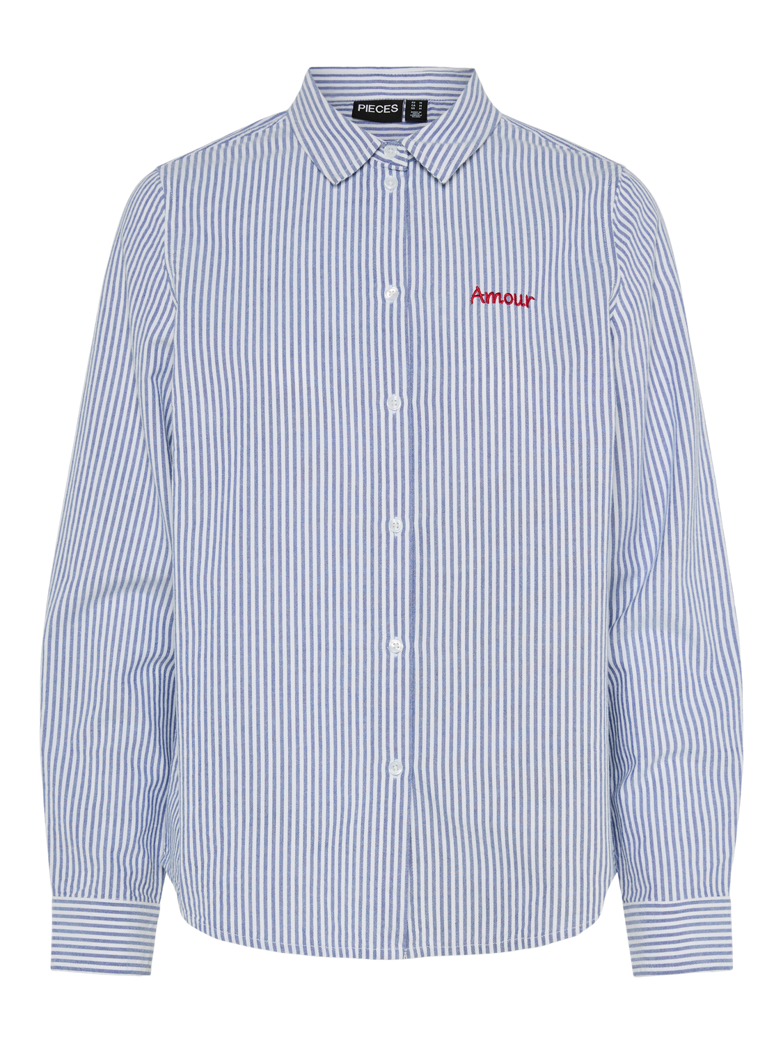 pieces Langarmbluse »PCIRENE LS SHIRT WVN NOOS« Baumwolle, regular fit