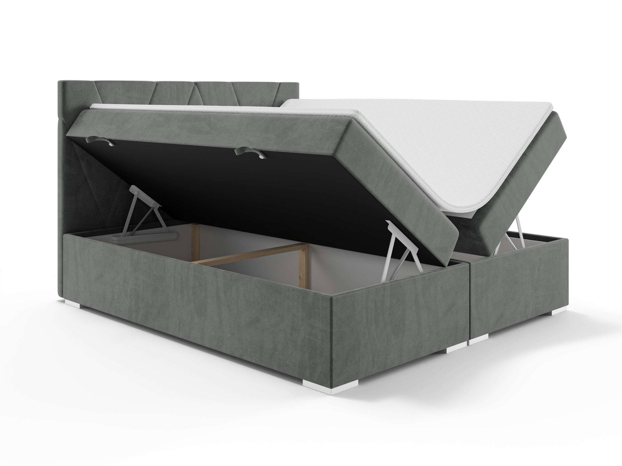 Places of Style Polsterbett »Liania mit Matratze und Topper, in 2 Breiten (160 und 180 cm)«, Boxspringbett mit Bettkasten, Matratze (BFK/TFK) und Topper