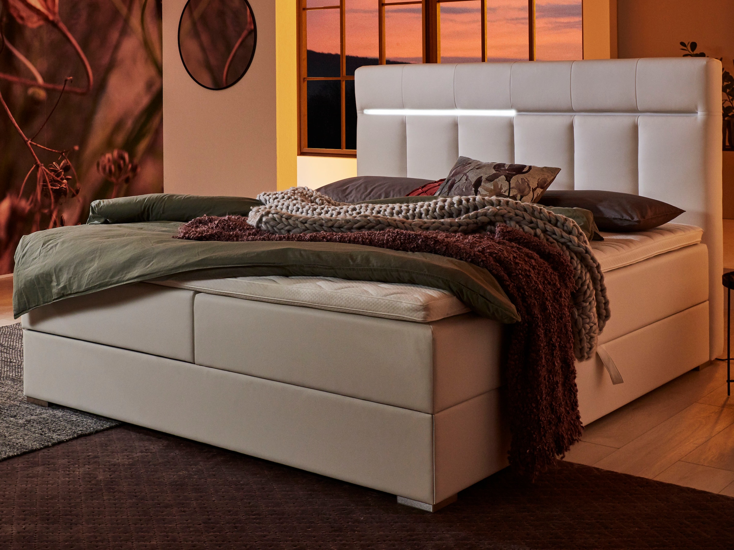 ATLANTIC home collection Boxbett "Tessa", mit LED-Beleuchtung und Bettkasten