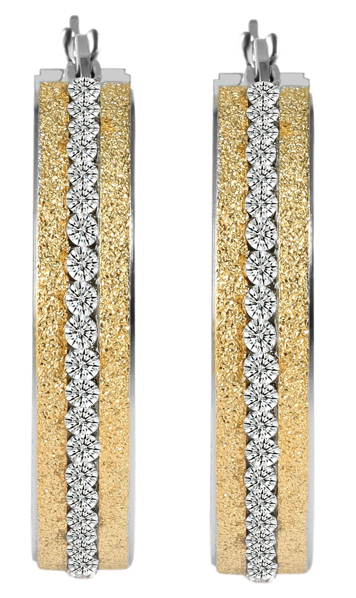 Adelia´s Paar Creolen "Damen Ohrringe – Creole aus Edelstahl mit Strass Ste günstig online kaufen