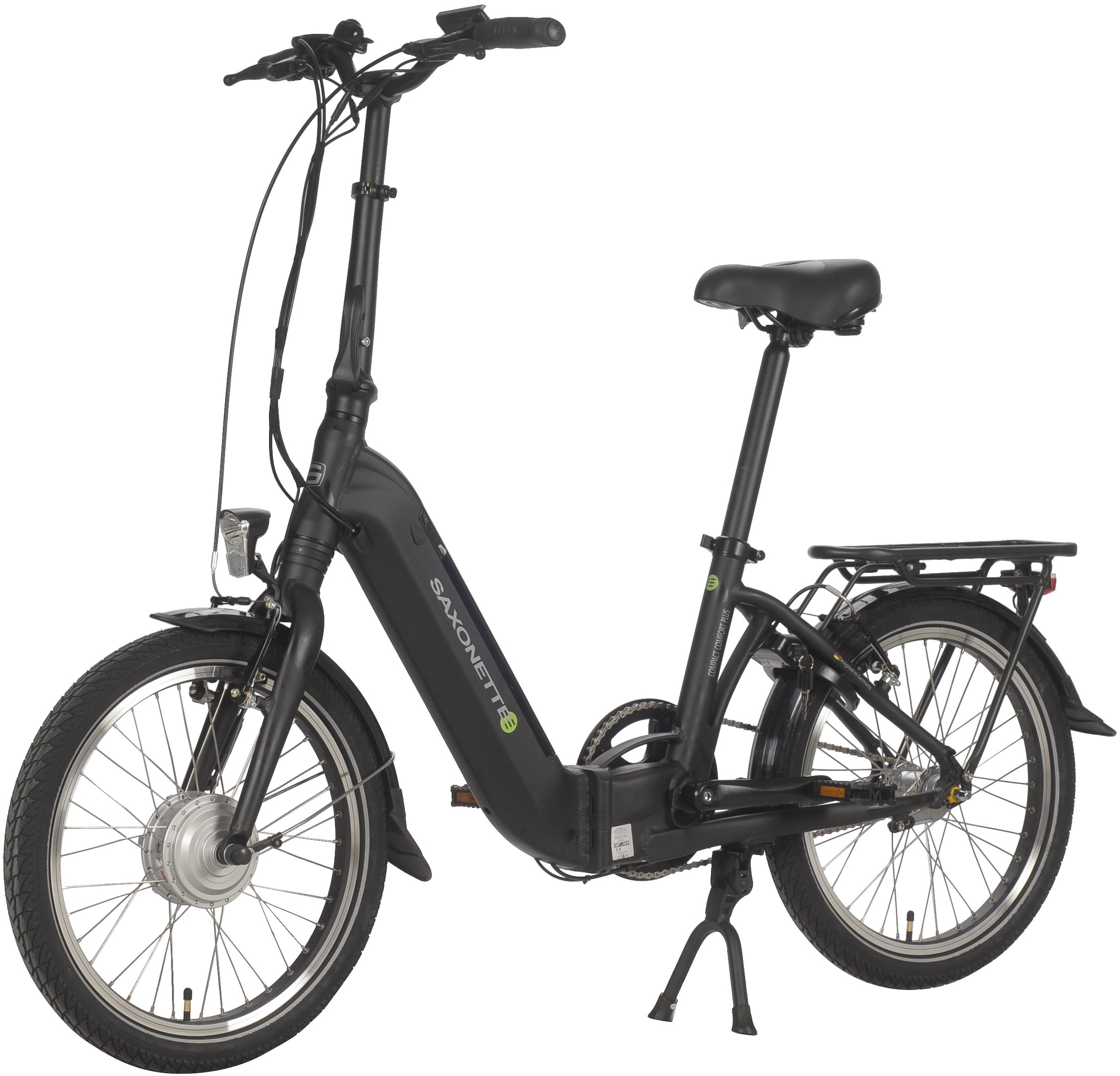 SAXONETTE E-Bike »Compact Comfort Plus«, 3 Gang, Frontmotor 250 W, (mit Akku-Ladegerät), Pedelec, Elektrofahrrad für Damen u. Herren, Faltrad, Klapprad