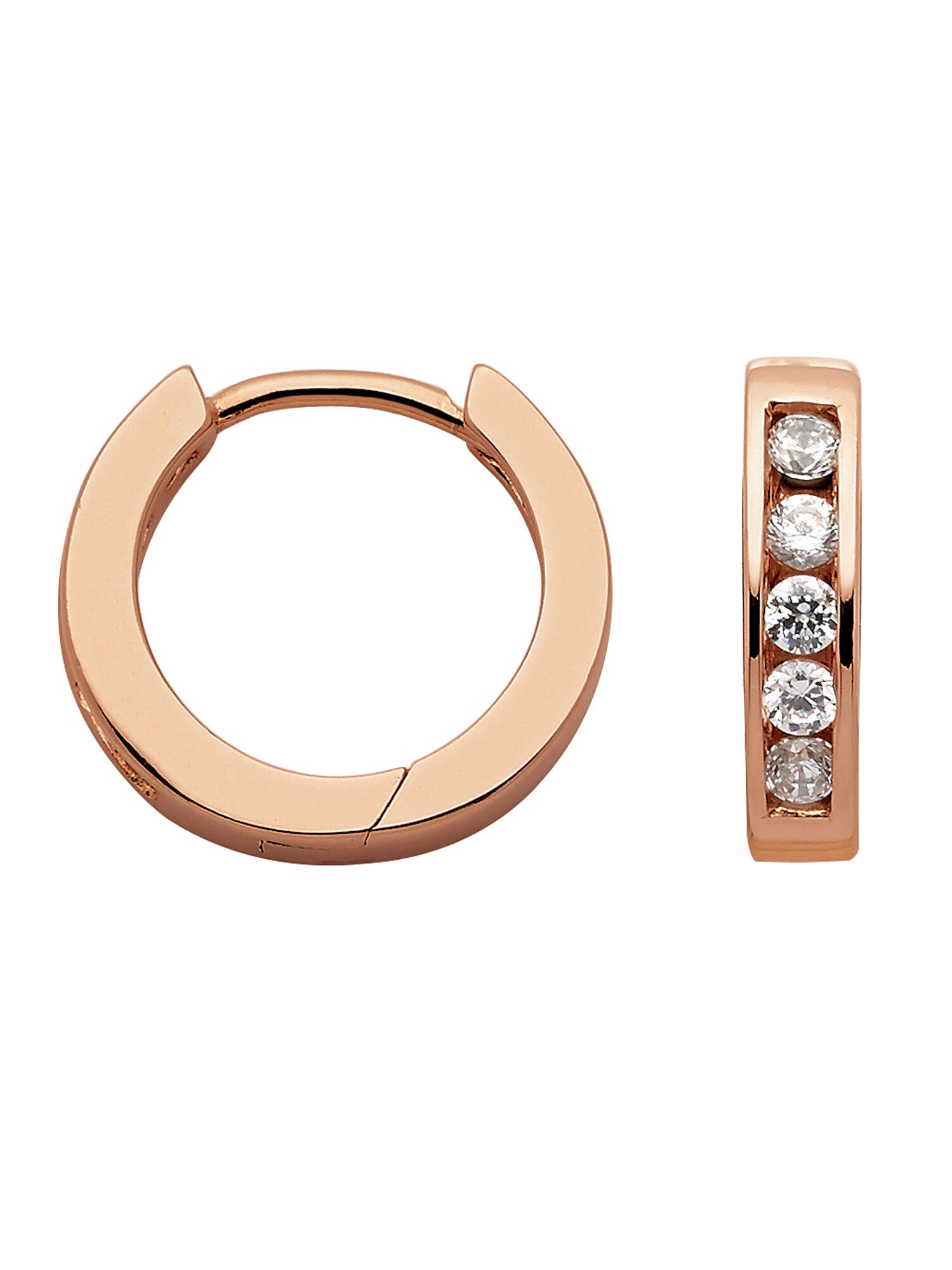 Adelia´s Paar Ohrhänger »925 Silber Ohrringe Creolen Ø 14,5 mm«, mit Zirkonia Silberschmuck für Damen