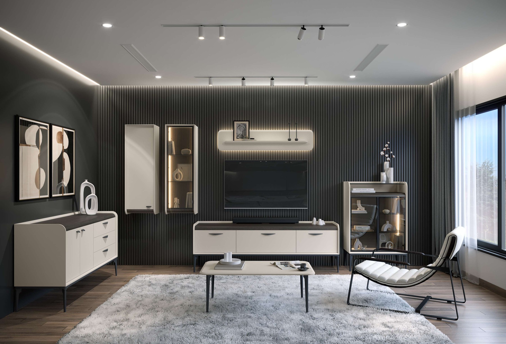 INOSIGN Highboard "Sofy Sideboard, Kommode, Anrichte, Schrank" UV lackiert, günstig online kaufen