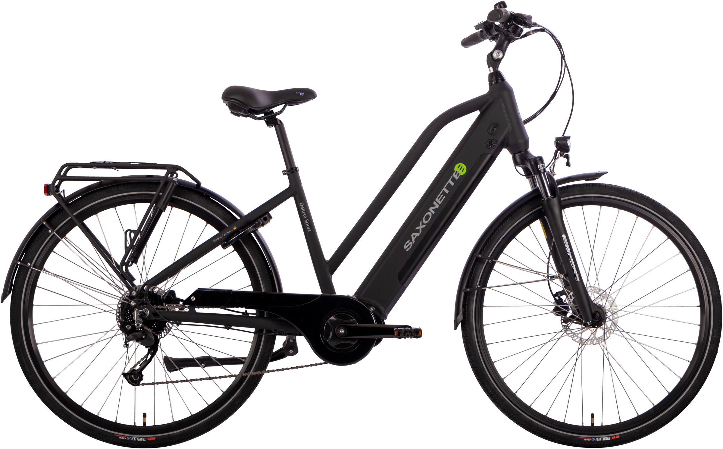 SAXONETTE E-Bike "Deluxe Sport Lady", 9 Gang, Shimano, Alivio, Mittelmotor 250 W, Pedelec, Elektrofahrrad für Damen u. H