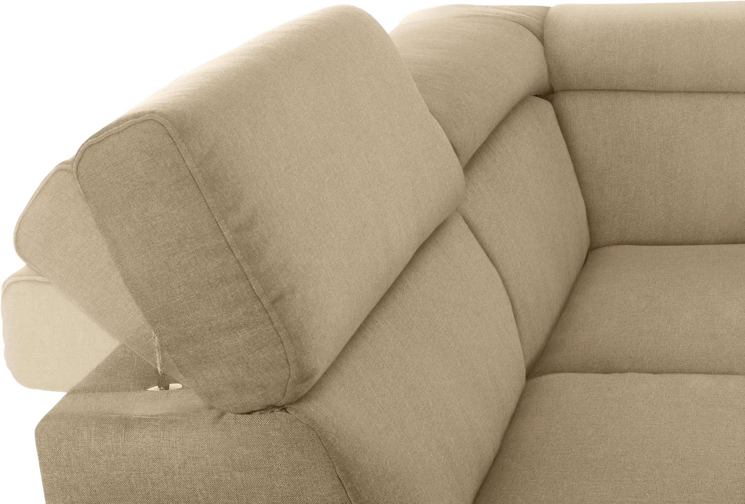 DOMO collection Wohnlandschaft »Mira, inklusive Kopfteilverstellung für mehr Wohlfühlkomfort, U-Form«, wahlweise mit Bettfunktion und Bettkasten, elegant und modern