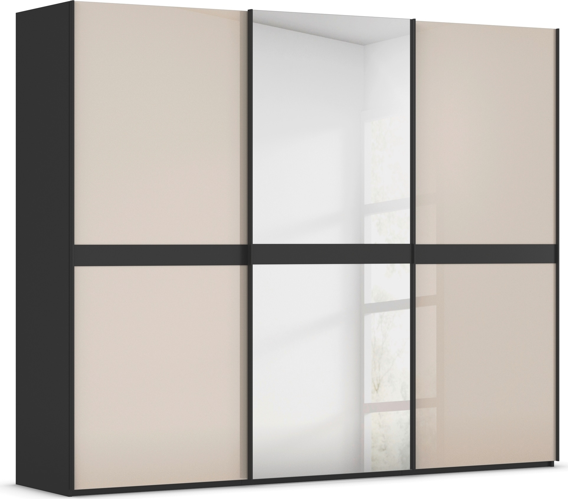rauch "Kleiderschrank Schrank Garderobe Schlafzimmerschrank SCALE-LINE" edle Optik mit Bauchbinde mit Glas/Spiegel-Front MADE IN GERMANY