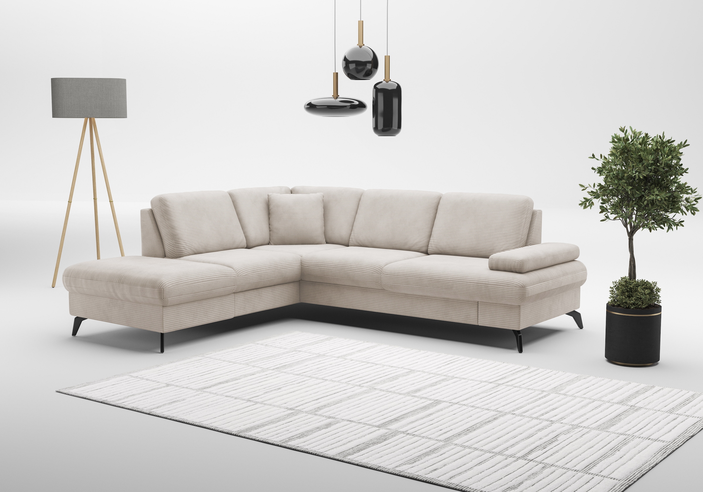 sit&more Ecksofa "Morris Jubi L-Form, B: 238 cm" mit Armteilfunktion & 1 Zierkissen, optional Schlaffunktion