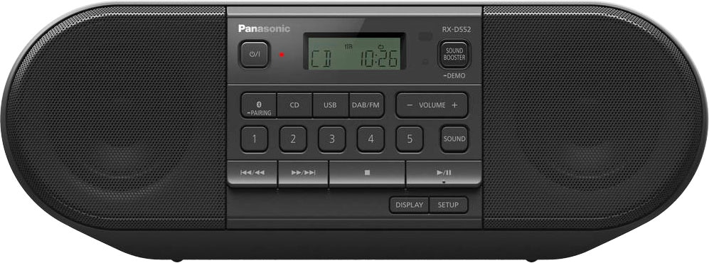 20 (Bluetooth W) FM-Tuner-Digitalradio BAUR CD-«, (DAB+)-UKW Boombox mit | »RX-D552E-K RDS Panasonic