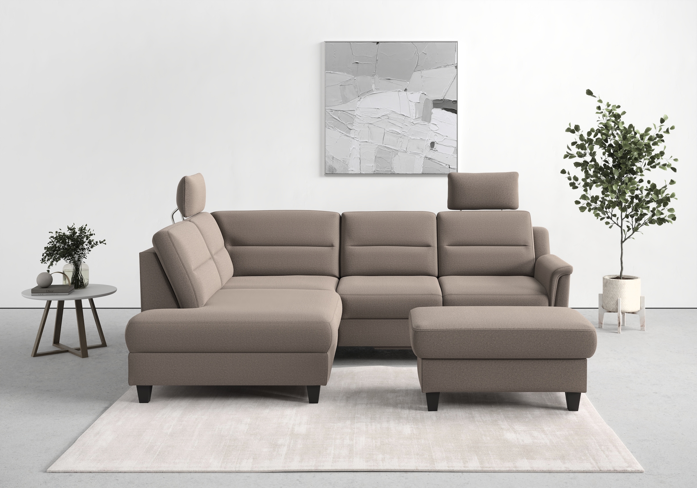 sit&more Ecksofa "Farö L-Form" inklusive Federkern, wahlweise mit Schlaffunktion und Bettkasten