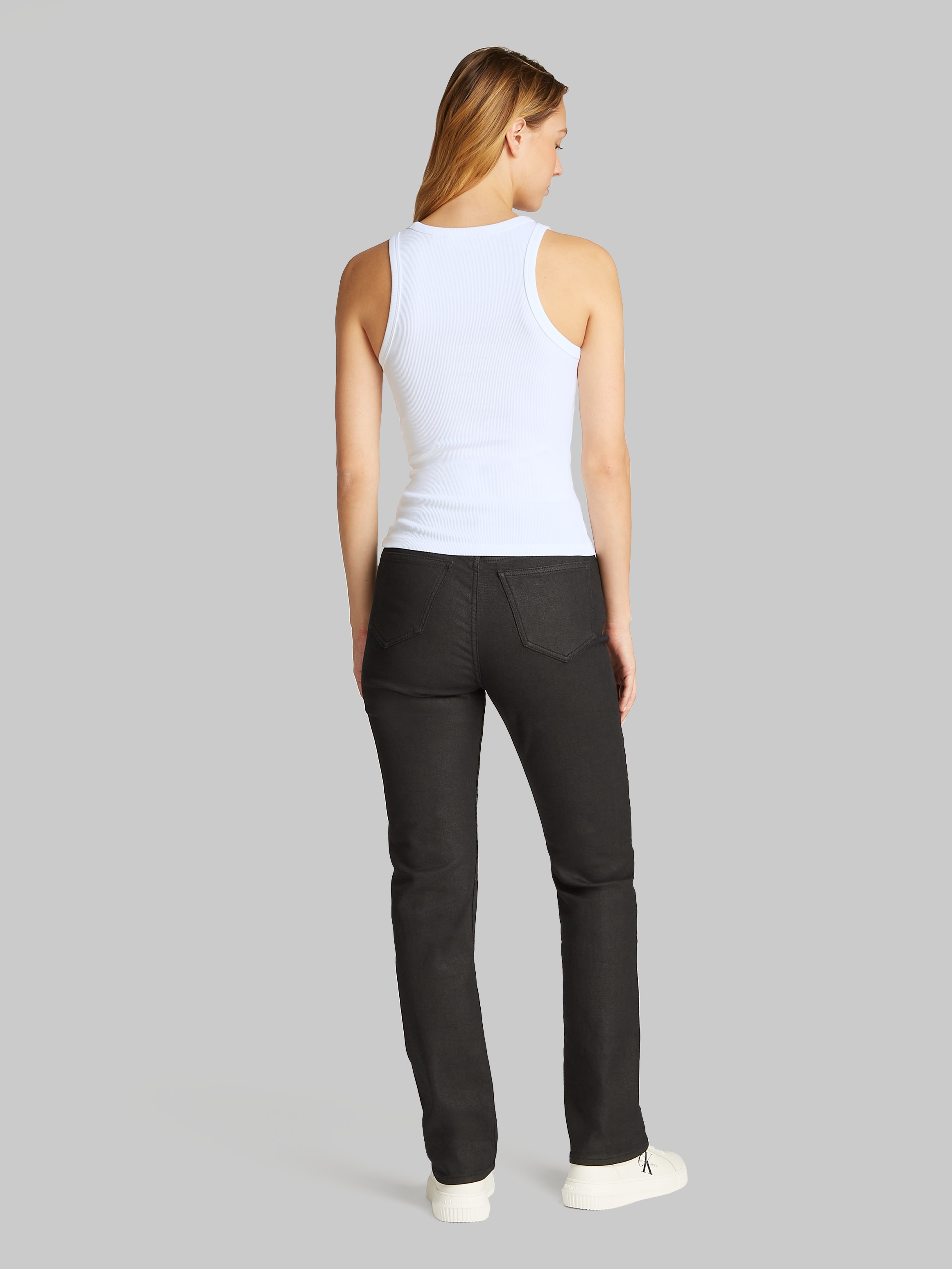 Calvin Klein Jeans Tanktop »WOVEN LABEL RIB TANK TOP«, mit Logodruck