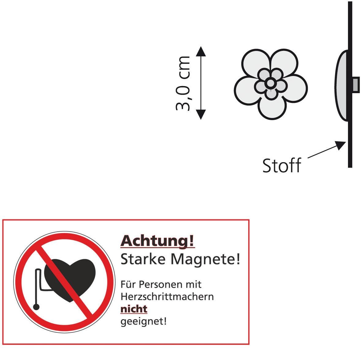 Liedeco Dekomagnet »Blume«, (1 St.), für metallische Flächen