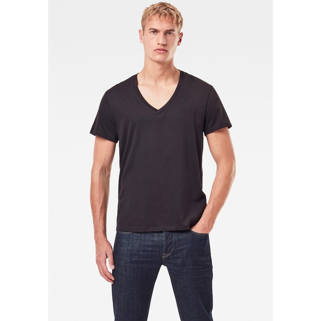 G-Star RAW V-Shirt »Base htr v t s/s 2-pack«, (Packung, 2 tlg., 2er-Pack)