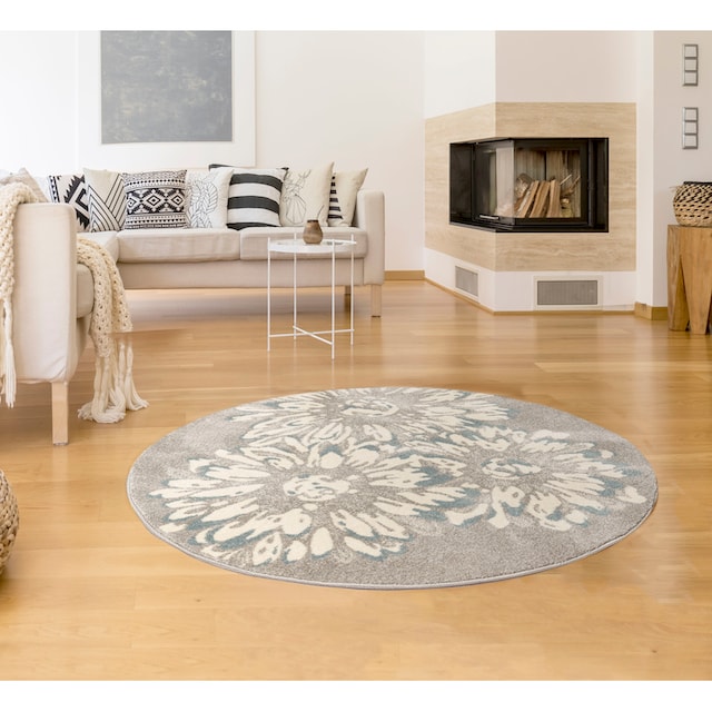 my home Teppich »Vaiana«, rund, Blumen Design, Wohnzimmer auf Rechnung |  BAUR
