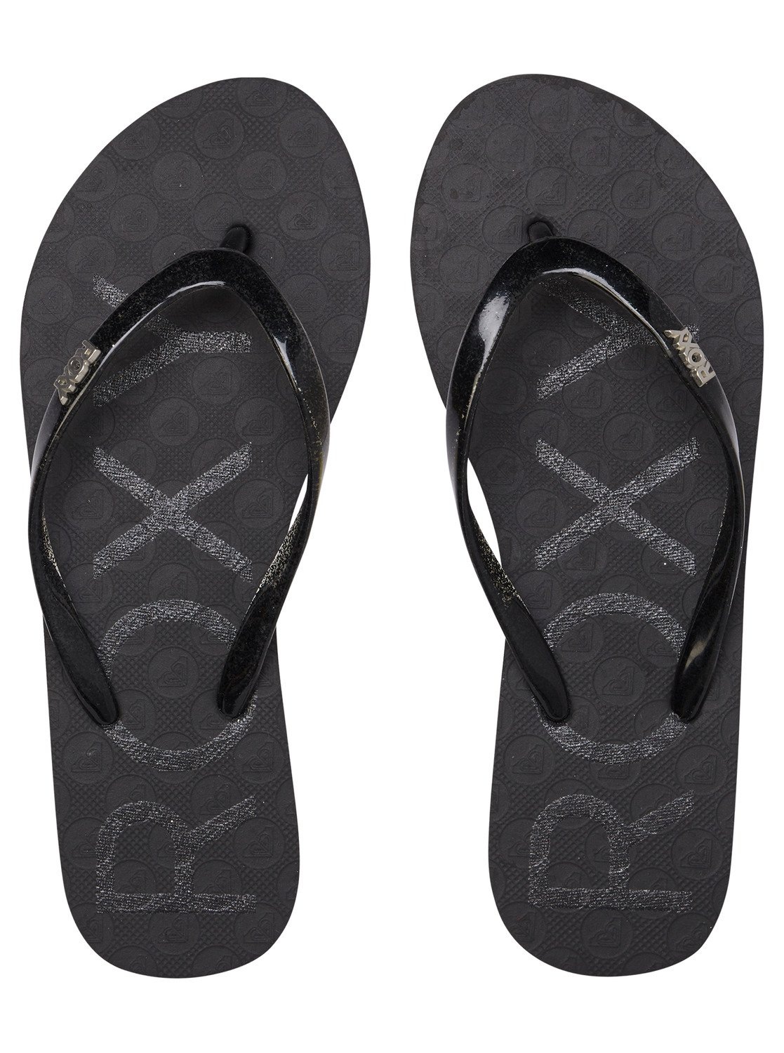 Sandale ROXY "Viva Sparkle", Damen, Gr. 7(37), schwarz, Obermaterial:Obermaterial: 98% Synthetikmaterial, 2% Metall / Futter: 100% Synthetikmaterial / Außensohle: 100% Moosgummi;, Schuhe Sandale 2