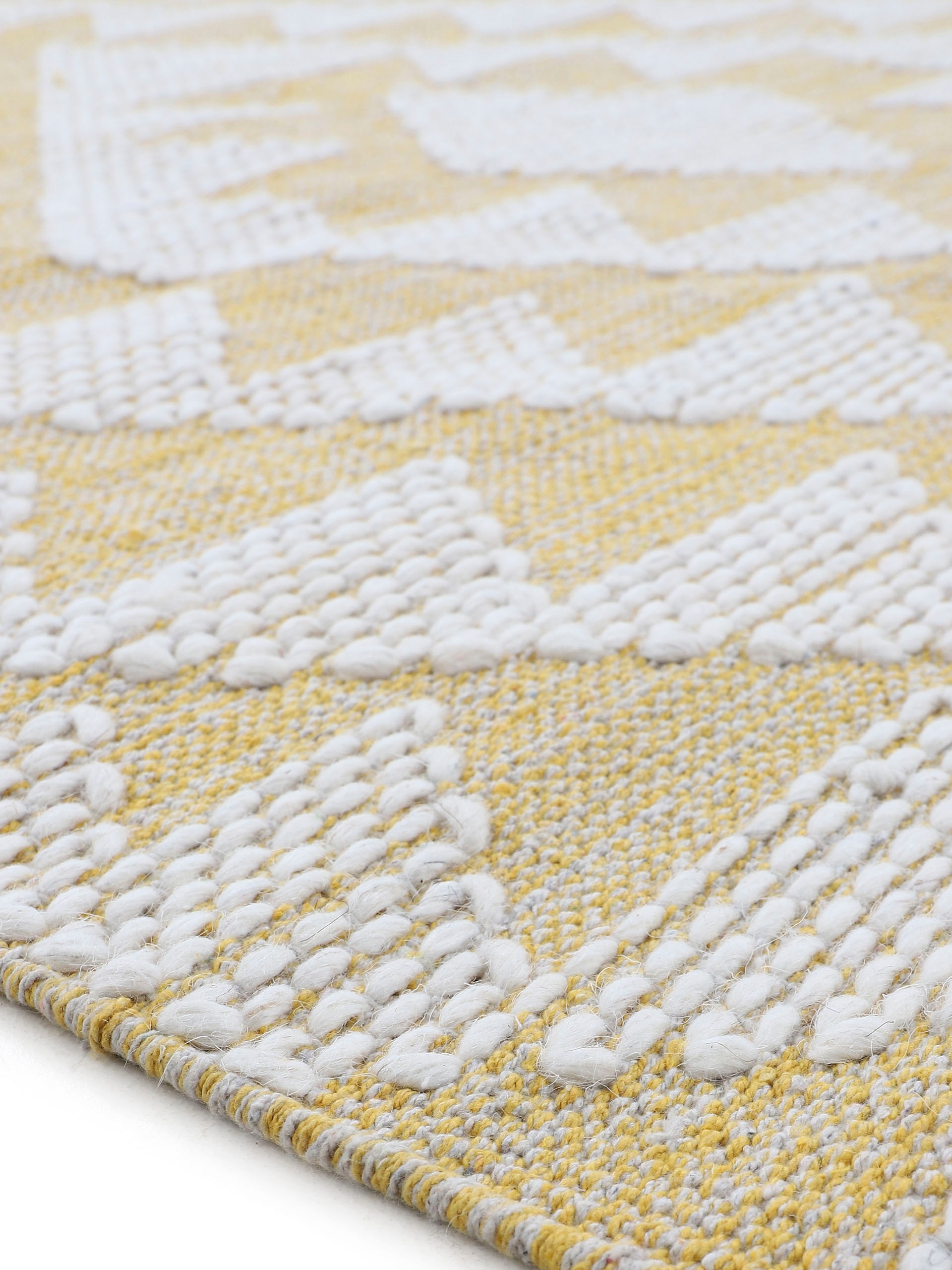 carpetfine Läufer »Kelim Durry«, rechteckig, 5 mm Höhe, Handweb, geometrisch, Hoch-Tief Effekt, handgewebt, reine Baumwolle