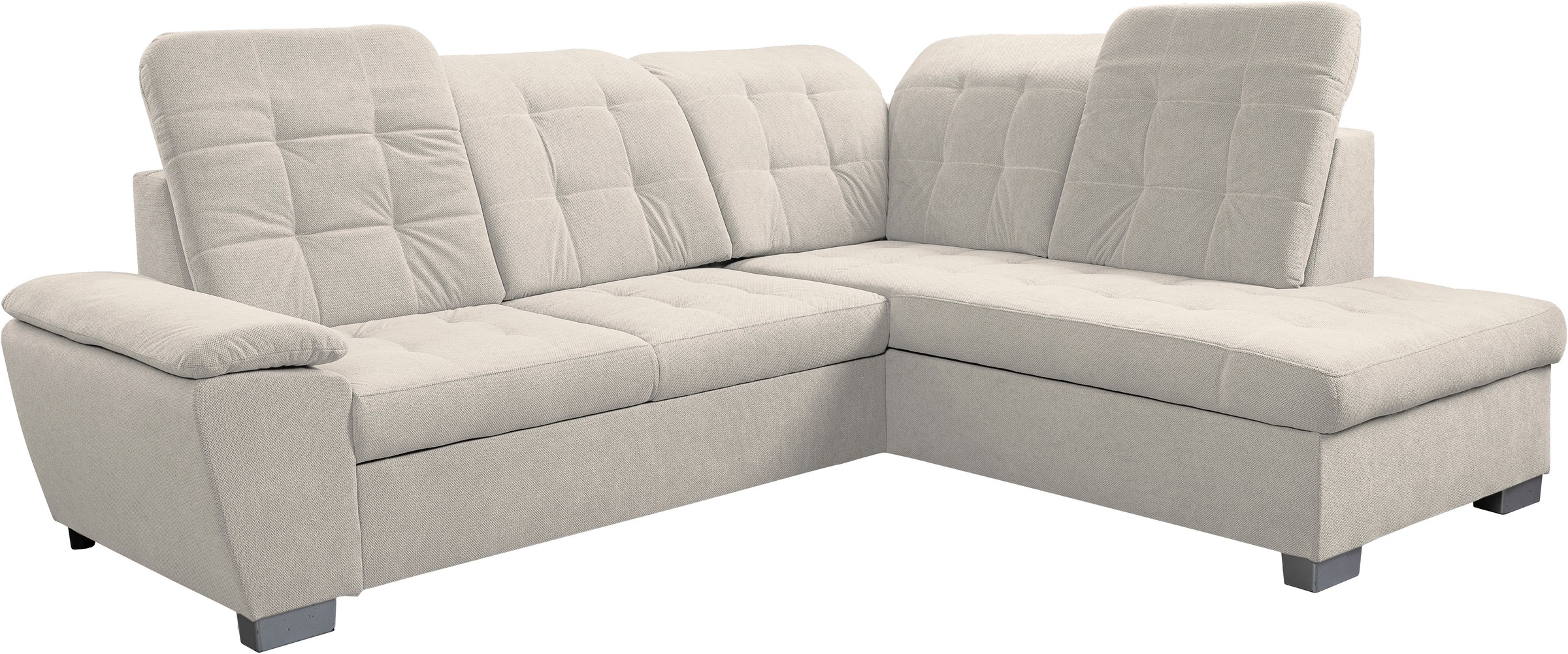 WERK2 Ecksofa »Bonny inkl. Kopfteilverstellung, Bettfunktion, Stauraum, Breite 265cm« Komfortwunder mit Schlaffunktion, verstellbarem Kopfteil & Stauraum.