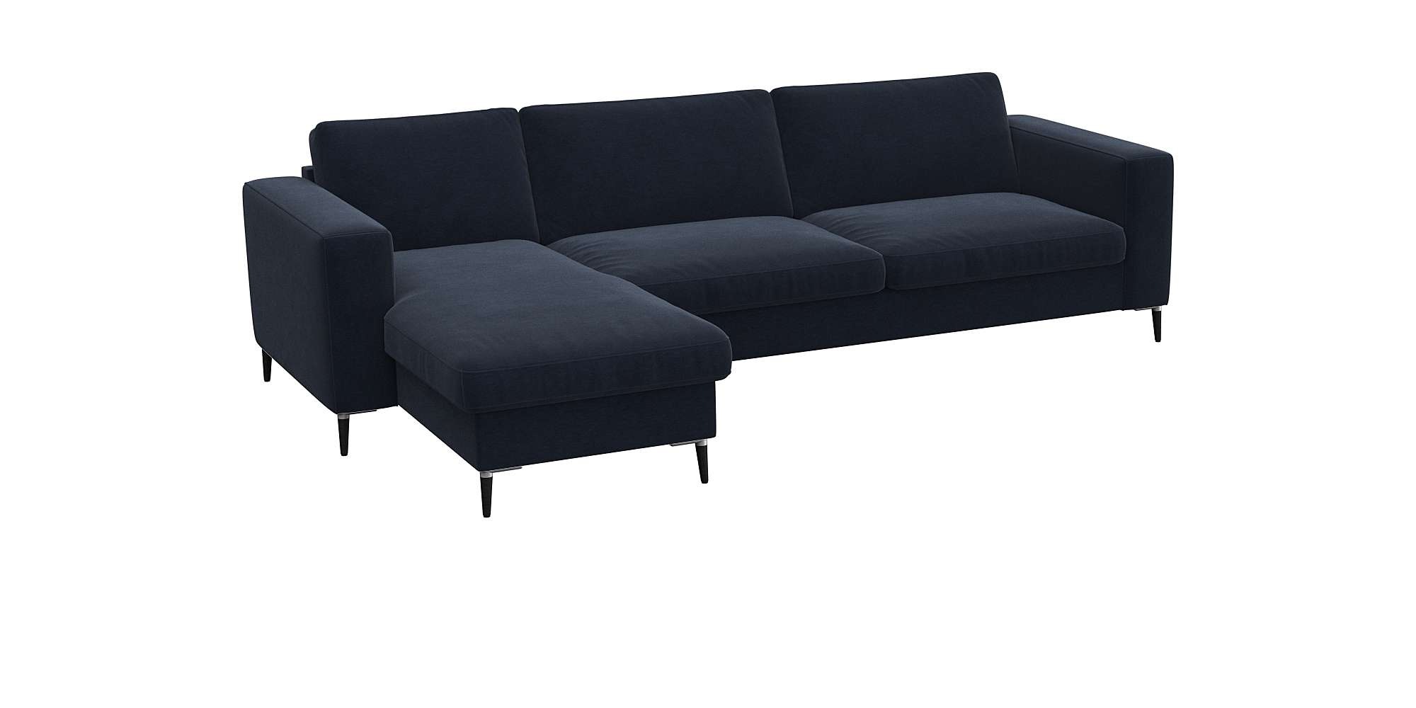 FLEXLUX Ecksofa »Fiore, super Sitzkomfort durch Kaltschaum im Sitz, L-Form«, breite Armlehnen, Kaltschaum, Füße Alu+schwarz