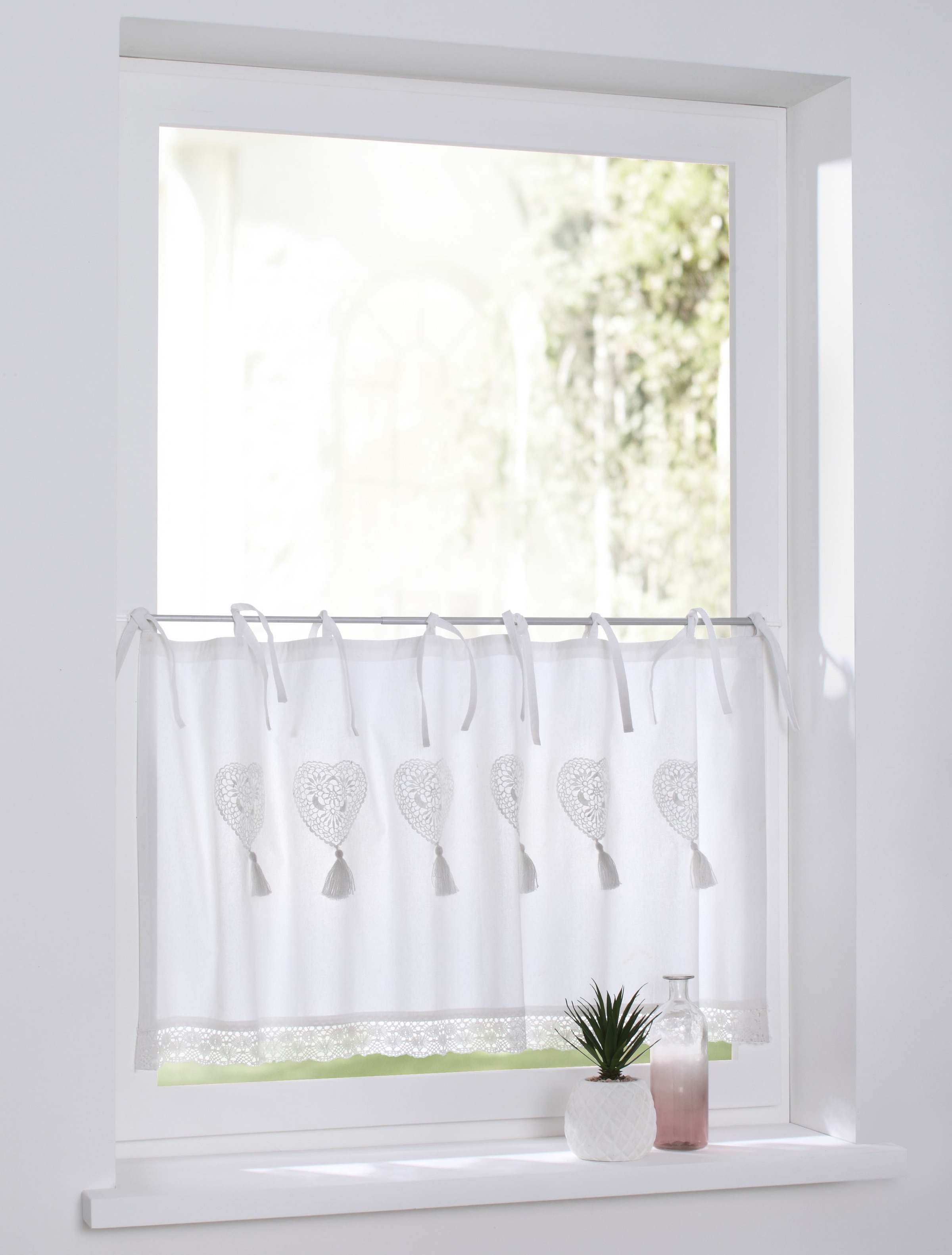 Kutti Scheibengardine "Camille" Bindebänder 1 Stk. tlg. Kurzgardine, Baumwo günstig online kaufen