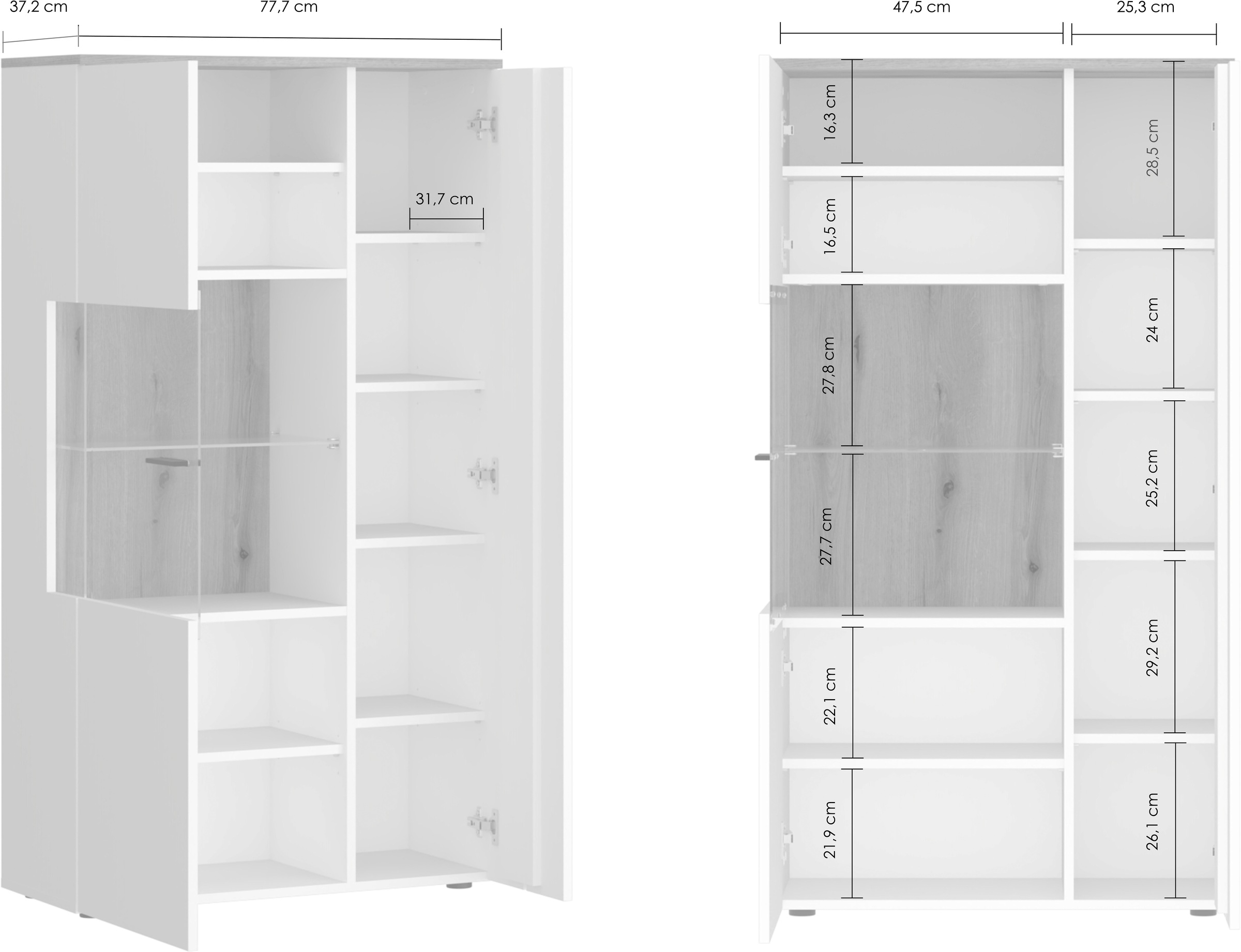Home affaire Vitrine »Dalano« Höhe ca. 144 cm