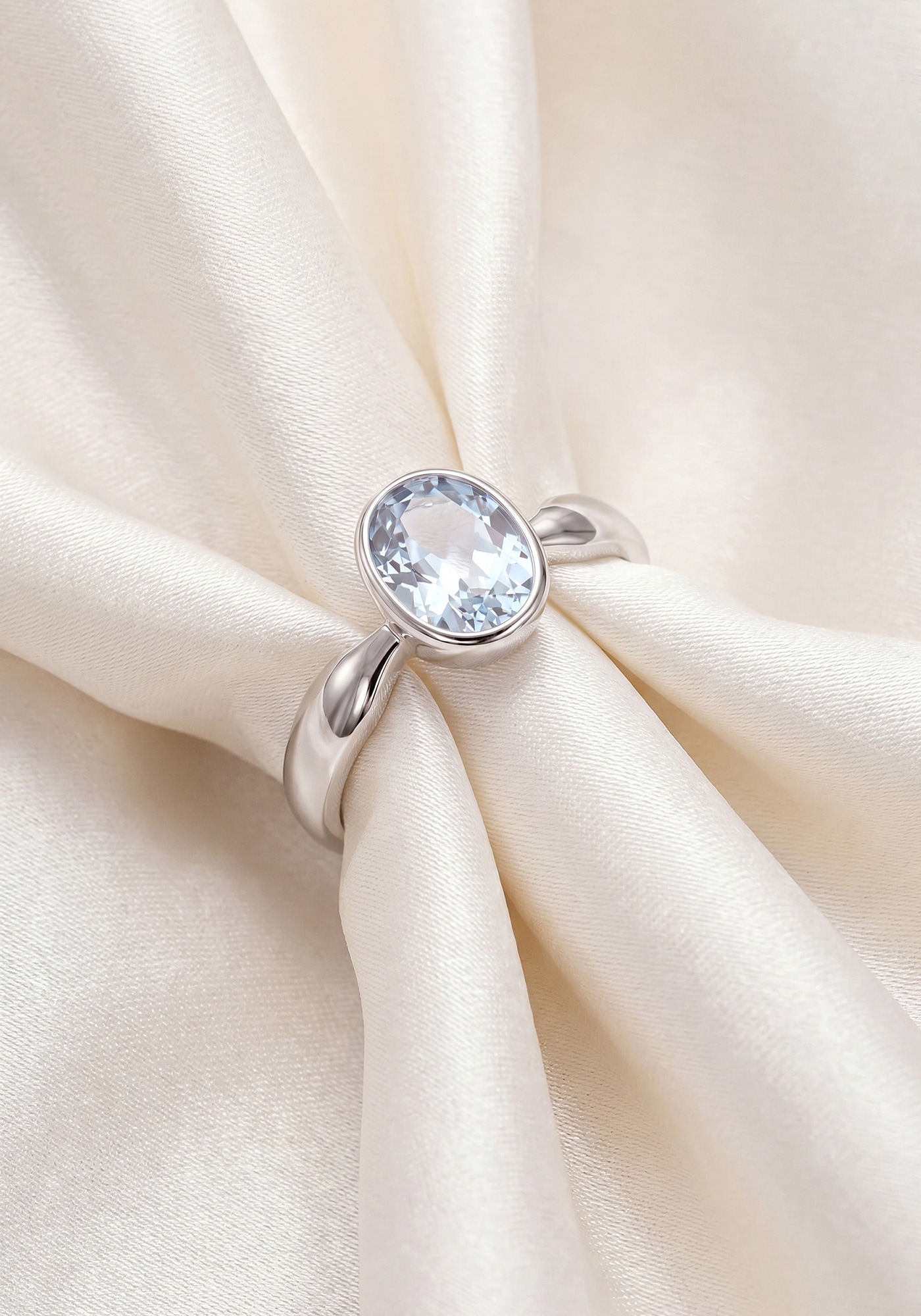 JOBO Silberring »Ring Fingerring« 925 Silber mit Blautopas