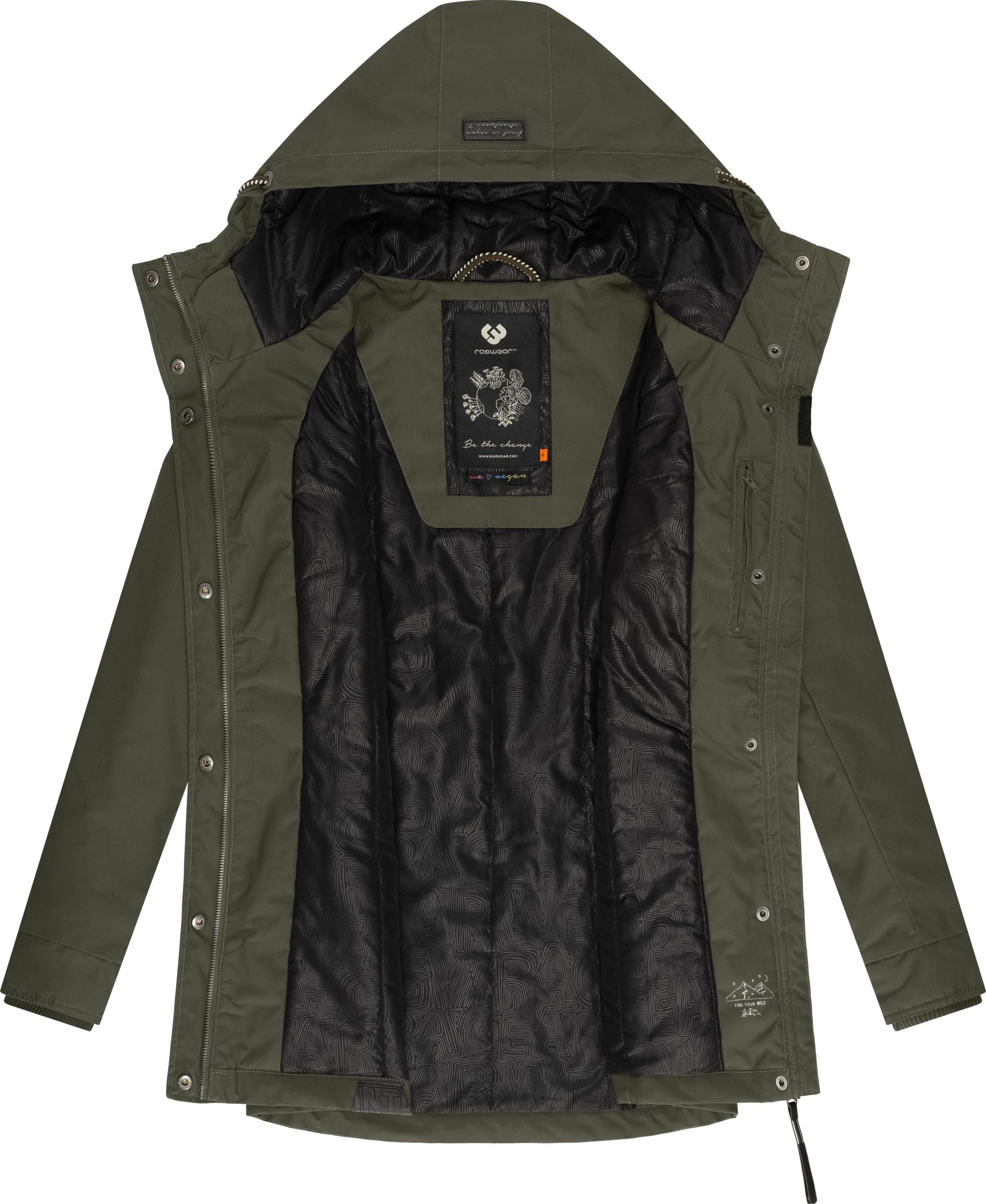 Ragwear Winterjacke »Monadis Black Label«, mit Kapuze, stylischer Winterparka für die kalte Jahreszeit