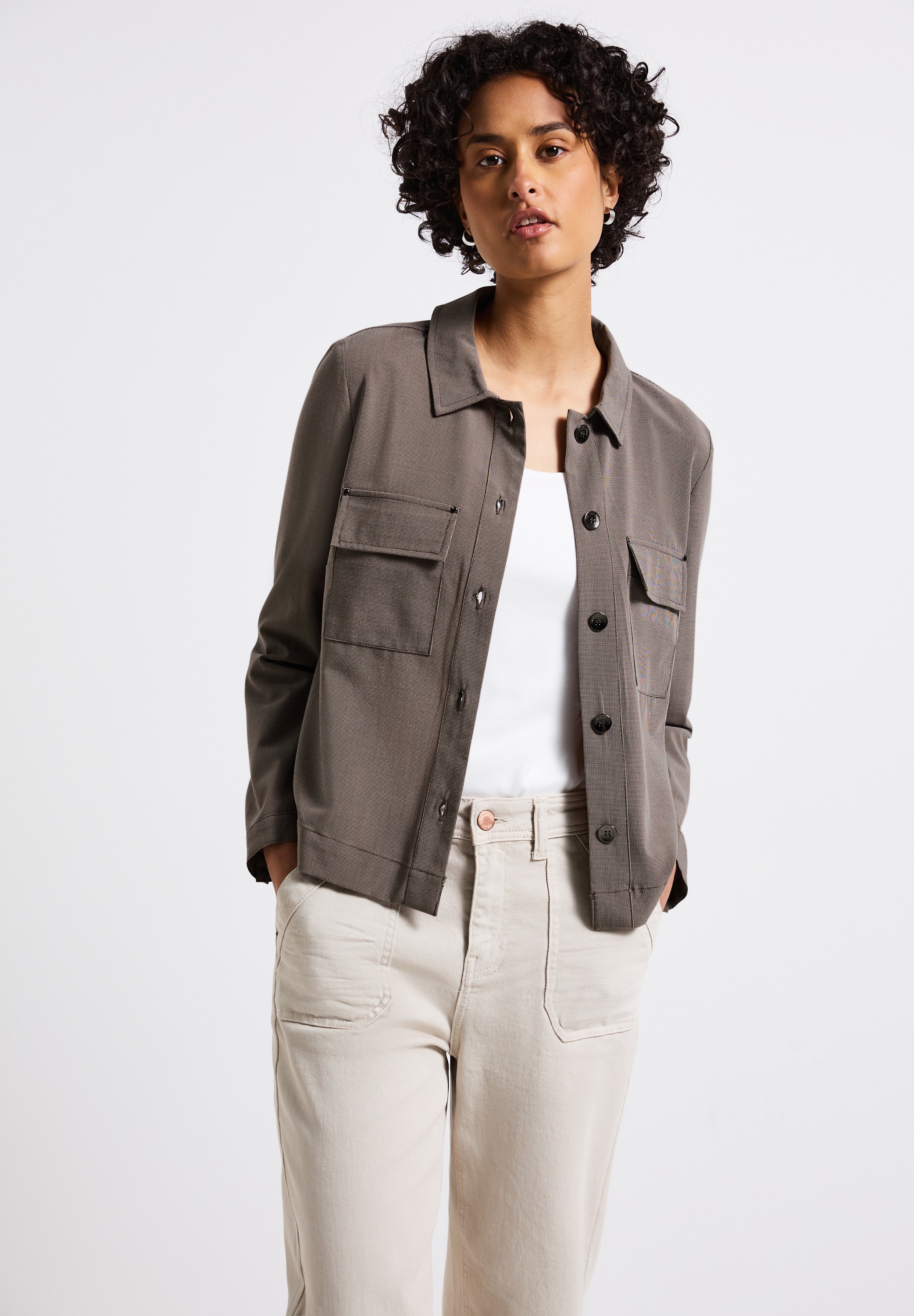 STREET ONE Kurzjacke, ohne Kapuze, aus elastischem Materialmix günstig online kaufen
