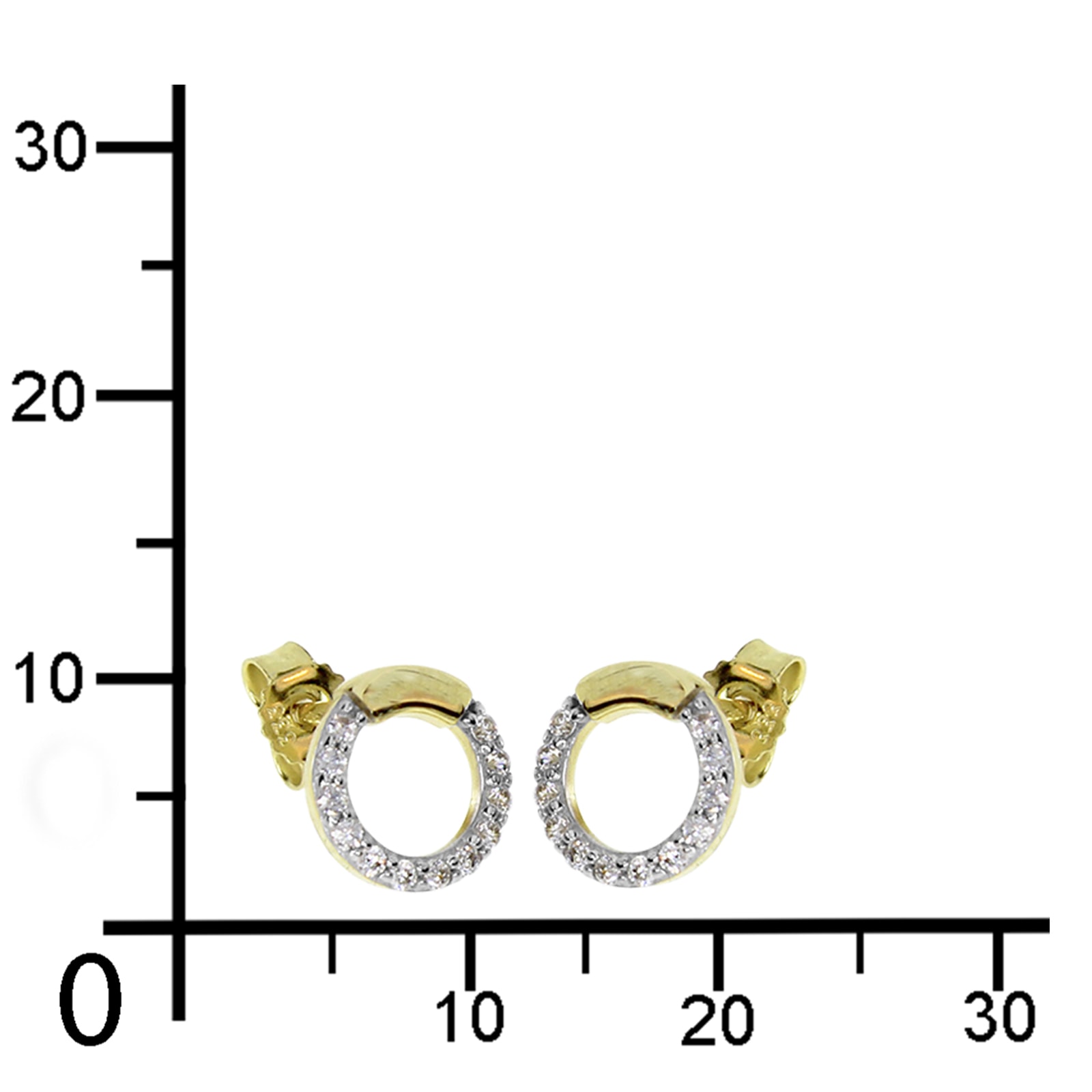 OSTSEE-SCHMUCK Paar Ohrstecker »- Meva - Gold 333/000 - Zirkonia«