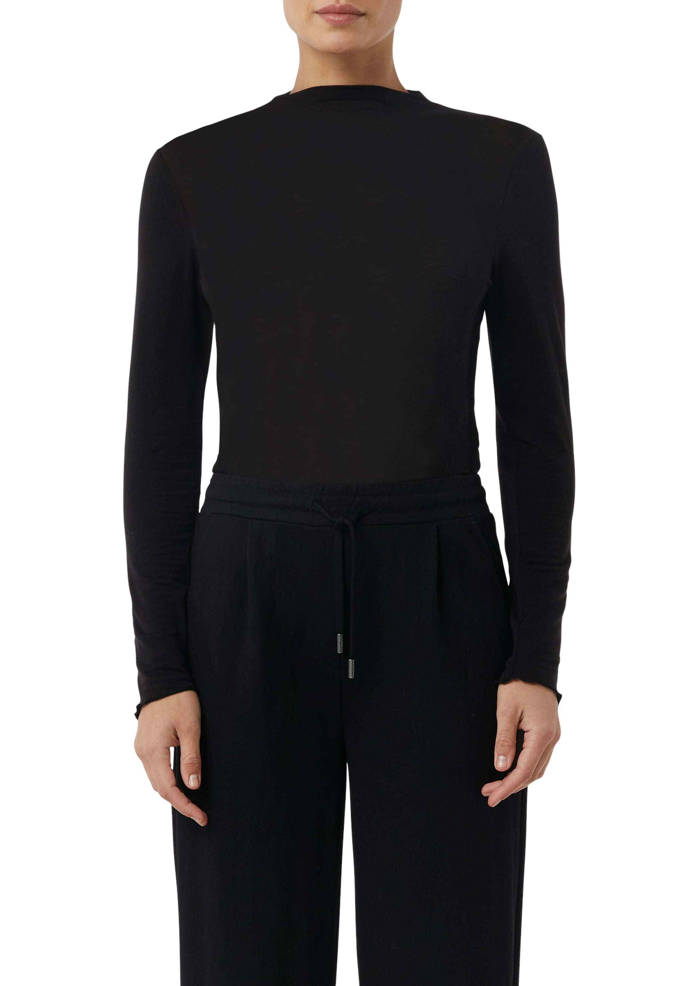 comma casual identity Langarmshirt "semitransparente Optik", hoher Rundhals günstig online kaufen