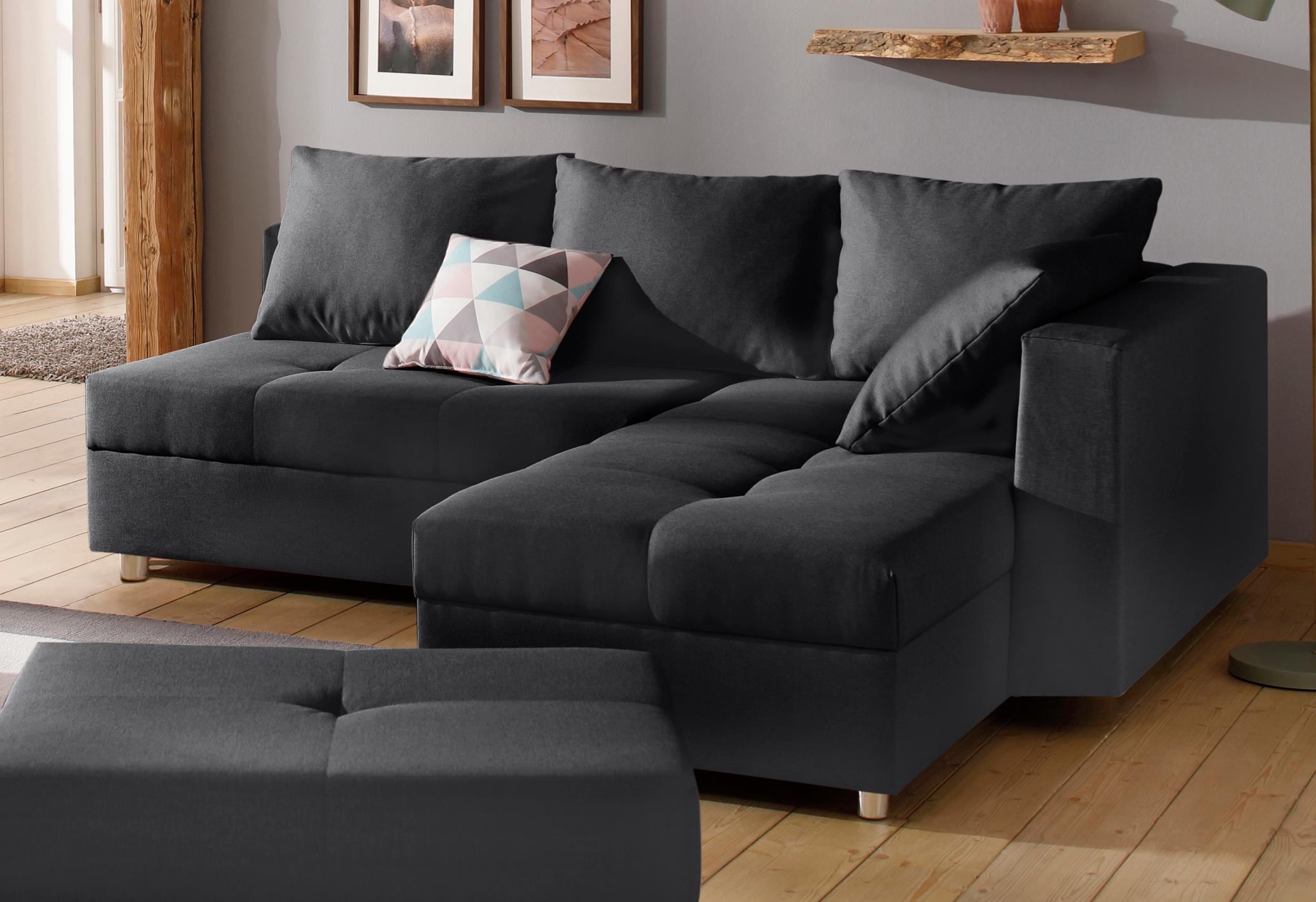 Home affaire Ecksofa »Italia L-Form«, mit Bettfunktion, mit Federkern