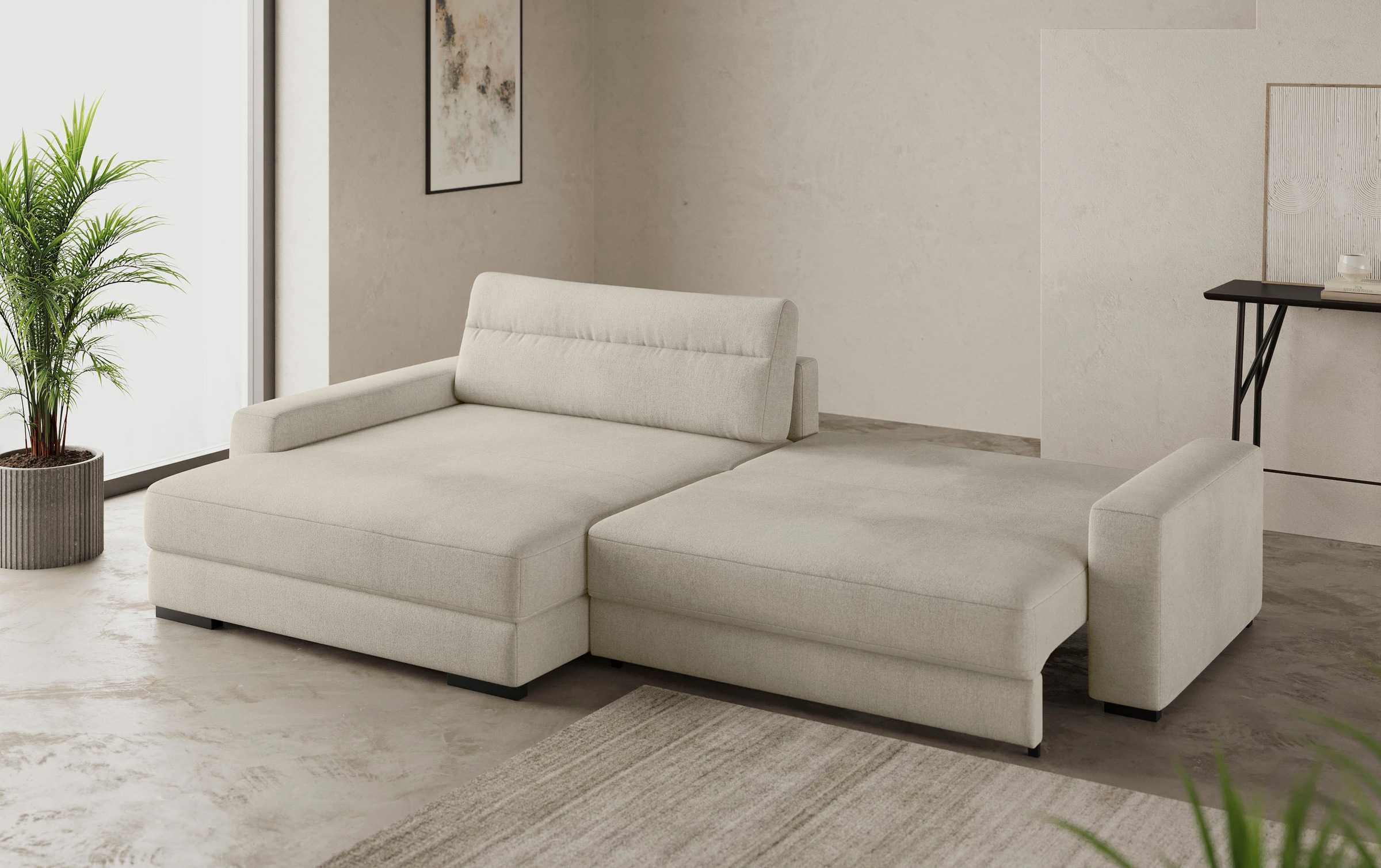 Mr. Couch Ecksofa »Marcello DuraFlex L-Form«, EasyBett, Bettkasten, Kaltschaumpolsterung, bis 140 kg belastbar