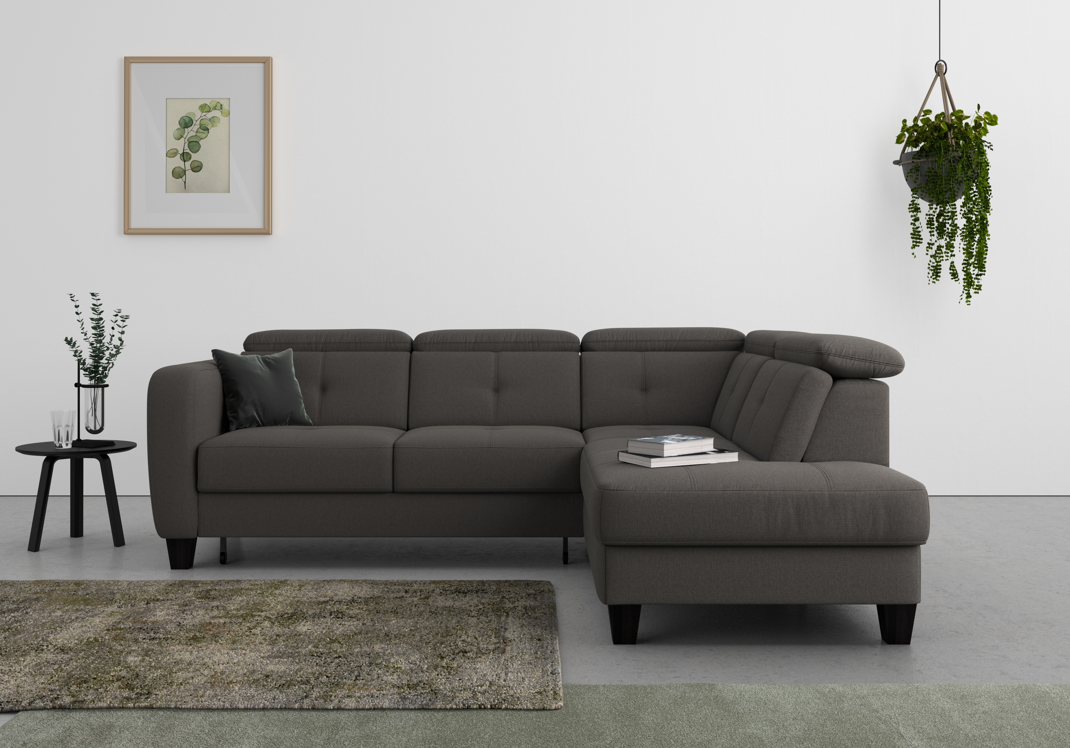 sit&more Ecksofa "Belluci L-Form" inklusive Federkern, wahlweise mit Schlaffunktion und Bettkasten