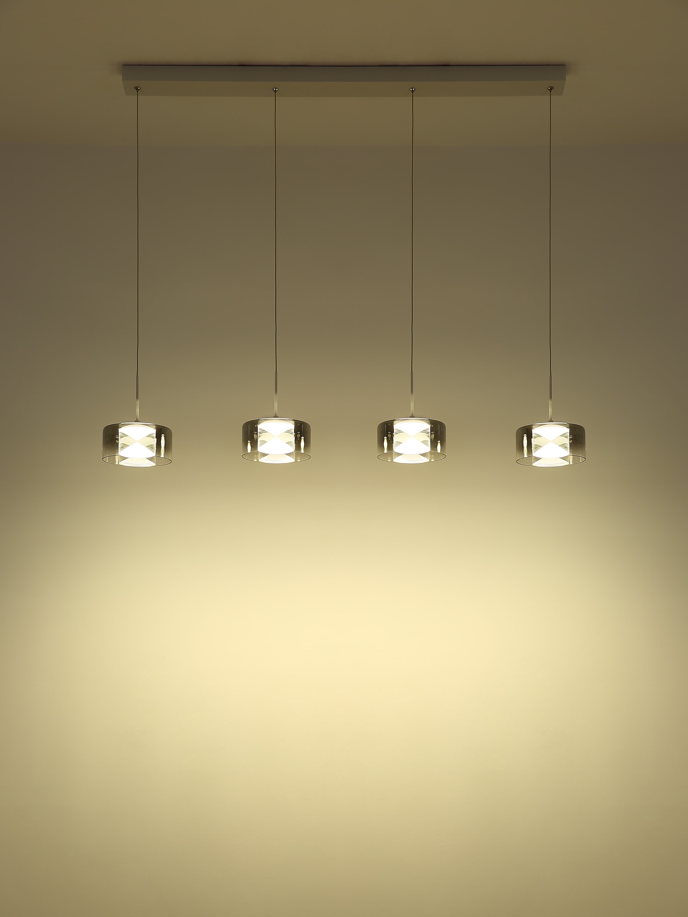 GLOBO LIGHTING Hängeleuchte »BELINDA« LED-Modul 1 Stk. Warmweiß Hängeleuchte Weiß, Rauchglas, E27, höhenkürzbar