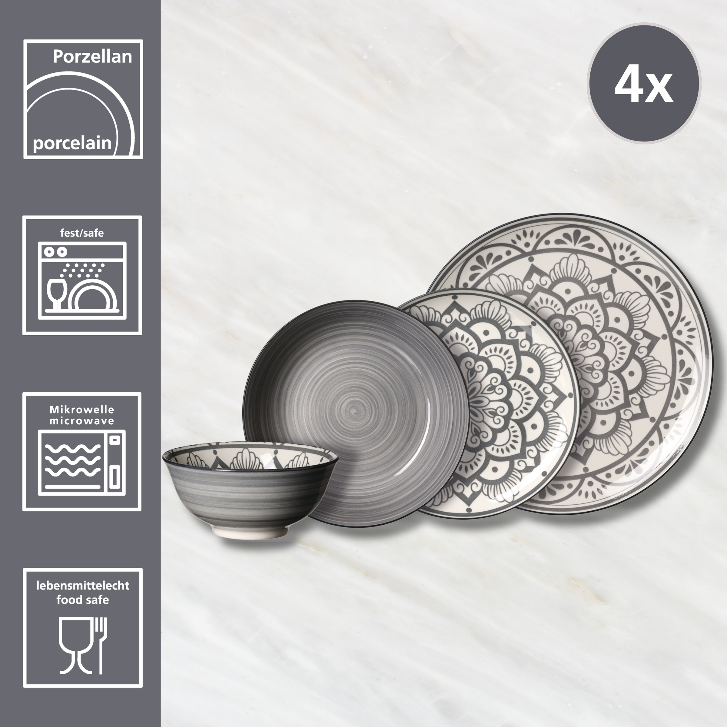Ritzenhoff & Breker Tafelservice »Doha«, (Set, 16 tlg.), aus Porzellan für 4 Personen