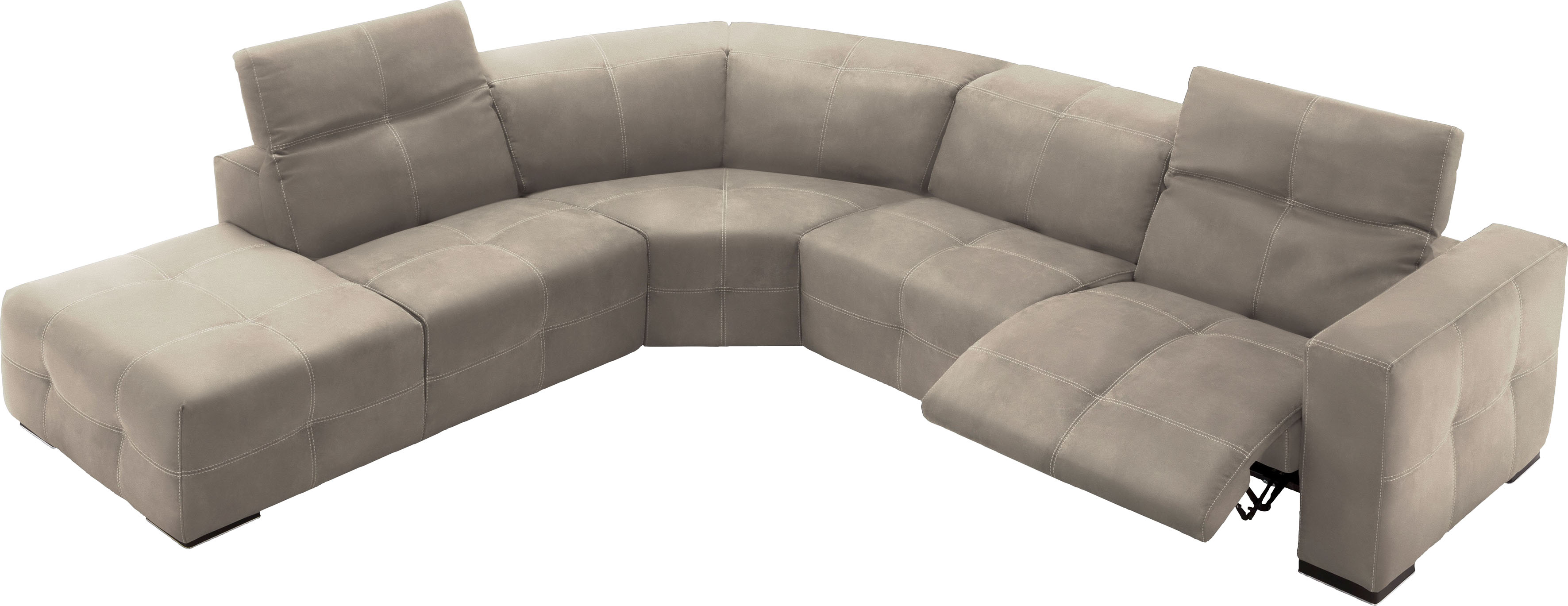 Egoitaliano Ecksofa "Sauvanne, Designsofa der Extraklasse, elegant und bequem, L-Form" wahlweise mit elektrischer Relaxfunktion, Kopfteilverstellung