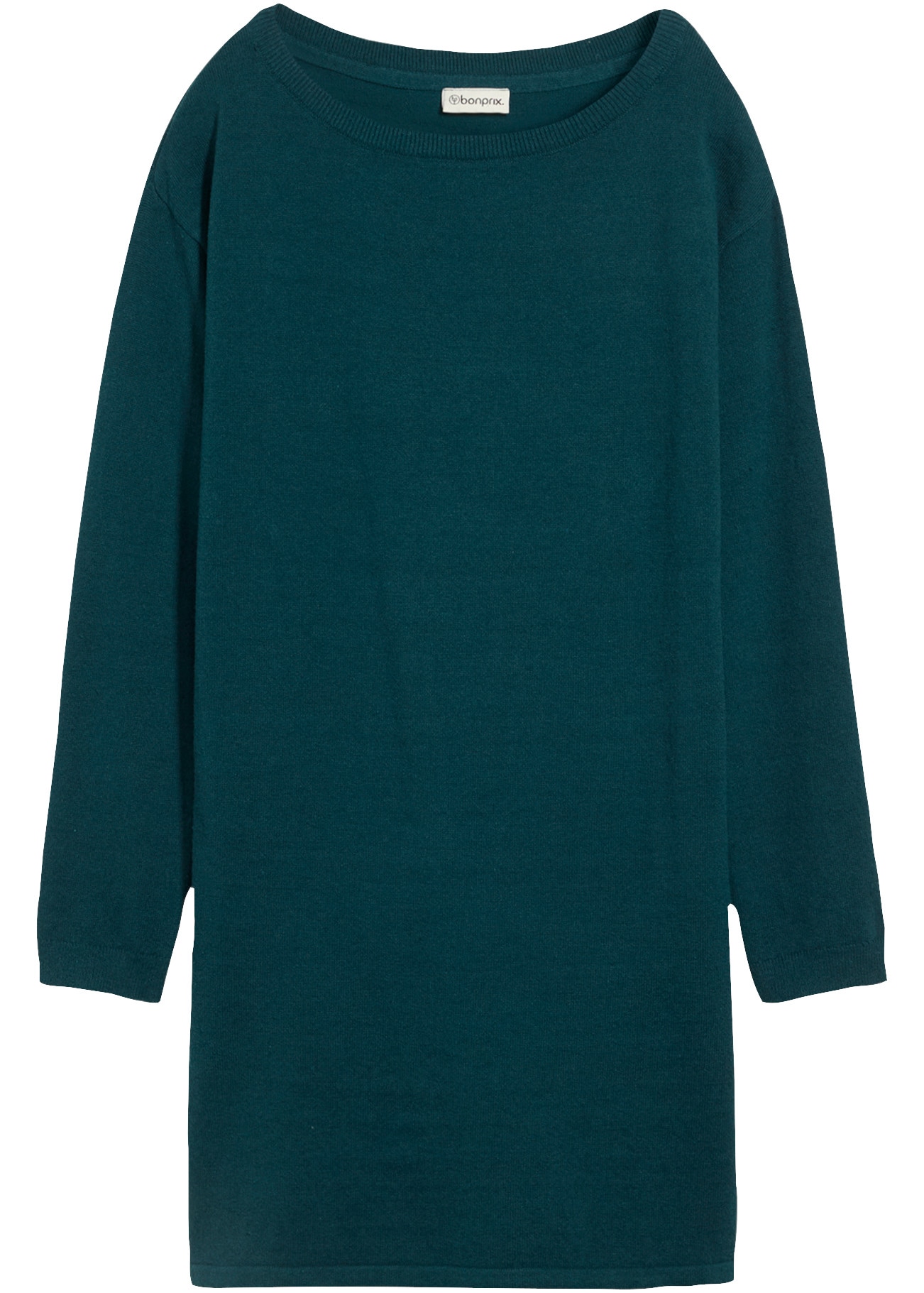bonprix Longpullover lässig geschnitten, aus Baumwolle, Polyester und Polyamid