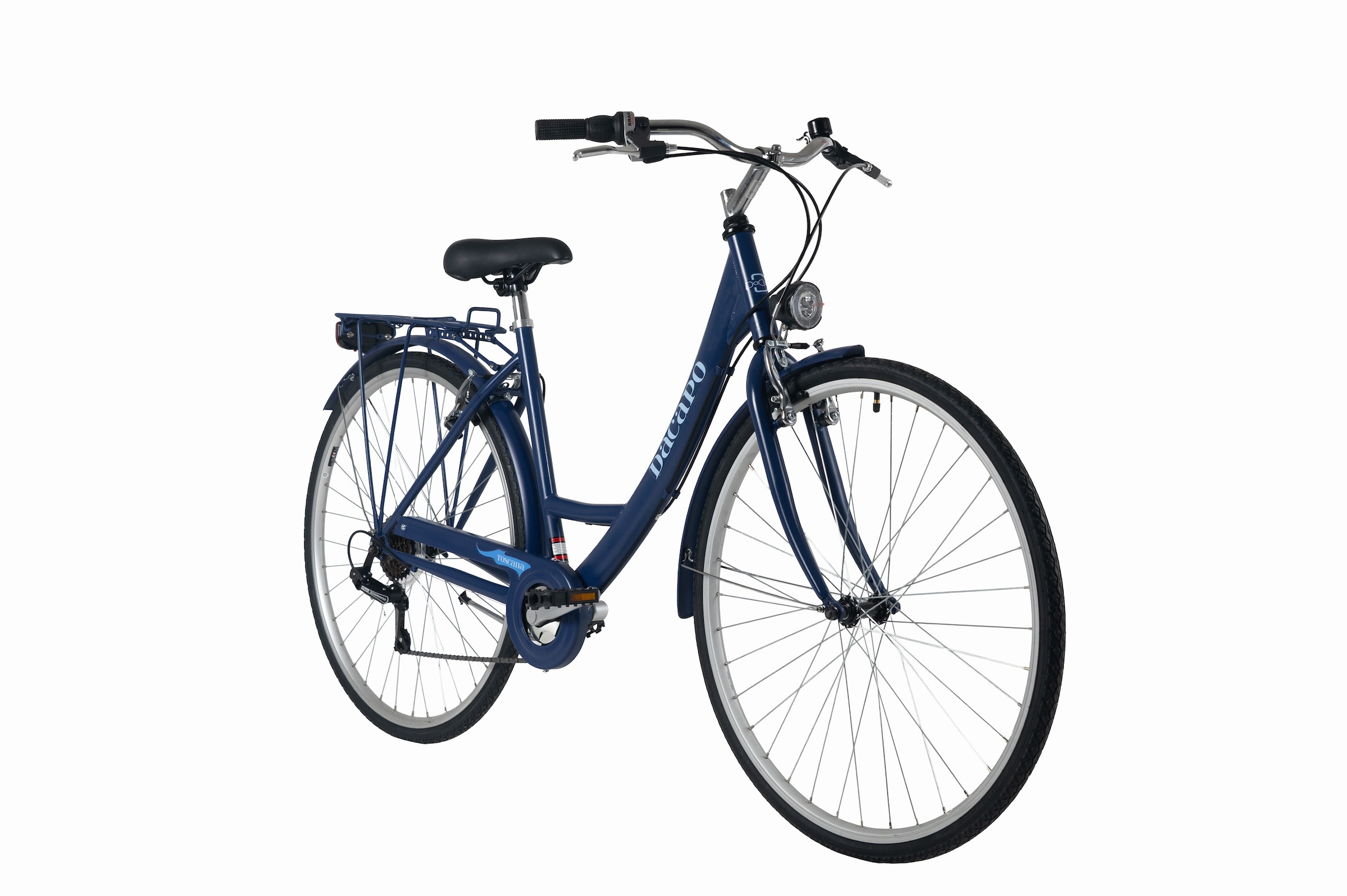 Dacapo Cityrad »DaCapo Damenrad 28'' Toscana Blau 6 Gänge RH 48 cm« 6 Gang Shimano Tourney Schaltwerk Kettenschaltung