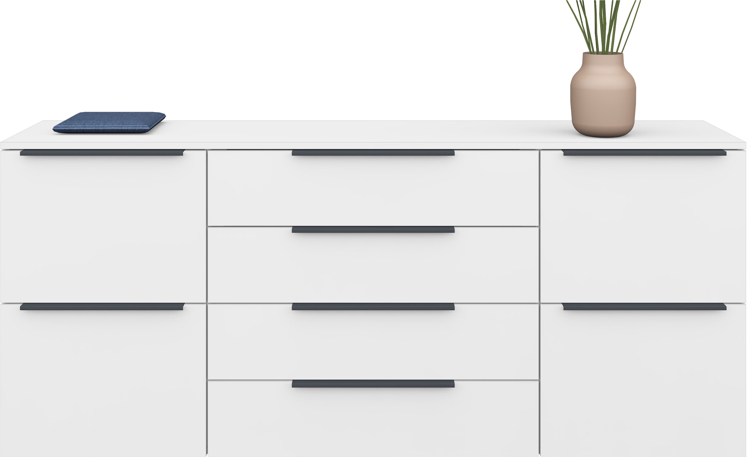 borchardt Möbel Sideboard »Tom«, Breite 166 cm, verstellbare Einlegeböden, lackierte Alu-Profilgriffe