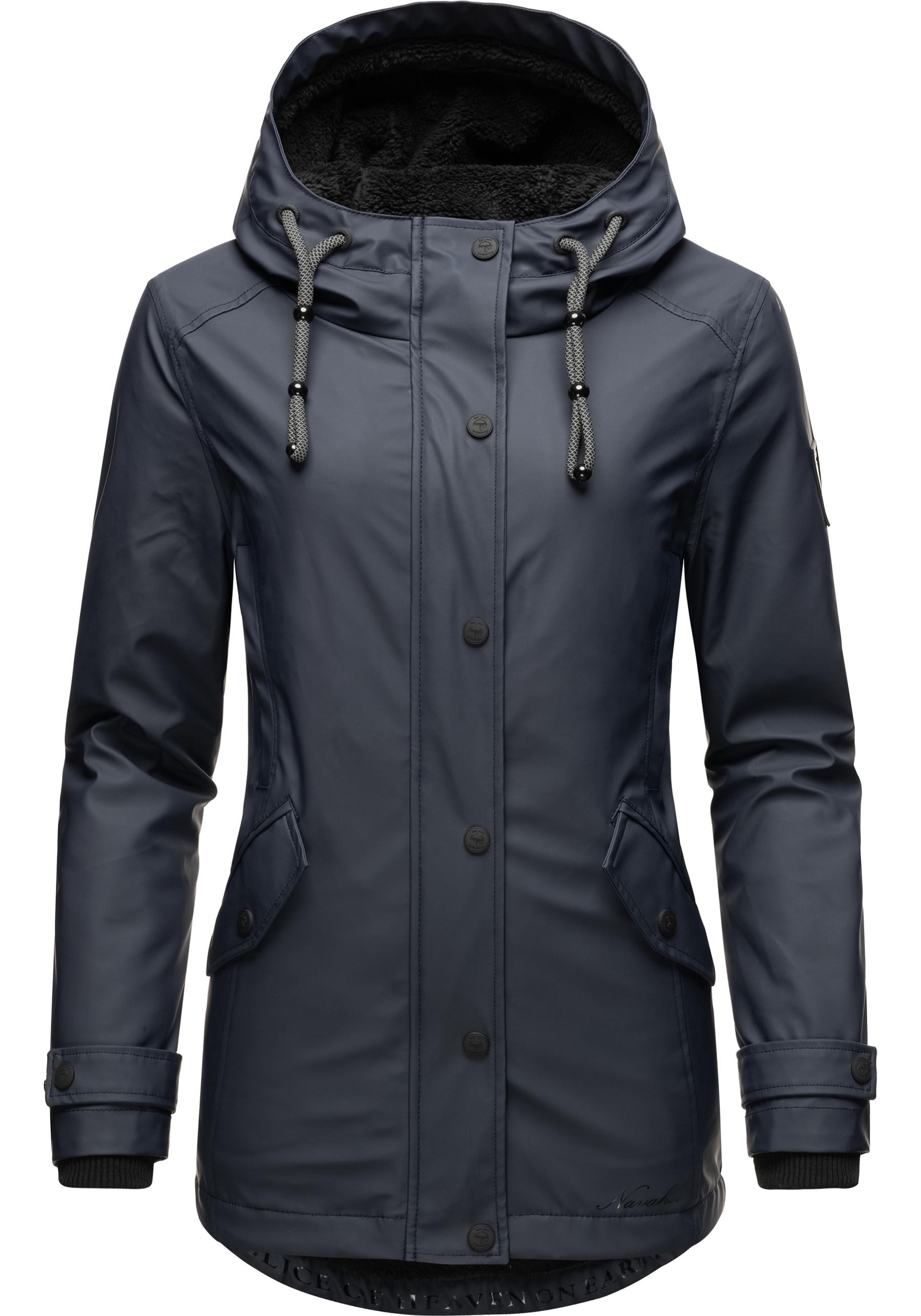 Navahoo Regenjacke "Lindraa", mit Kapuze, stylische wasserdichte Outdoorjacke mit Teddyfell