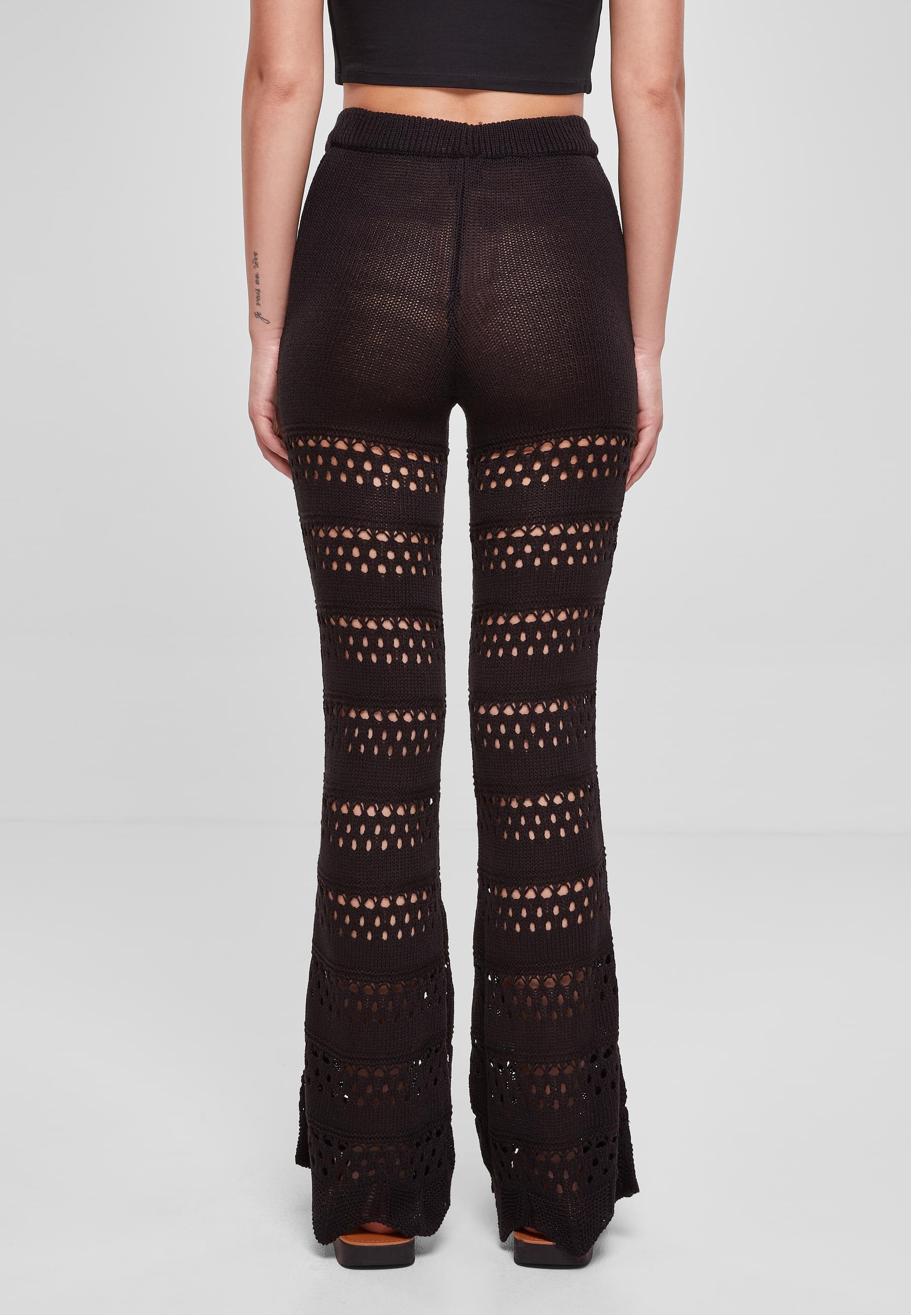URBAN CLASSICS Leggings »Urban Classics Damen Ladies Flared Crochet Knit Leggings«, (1 tlg.)