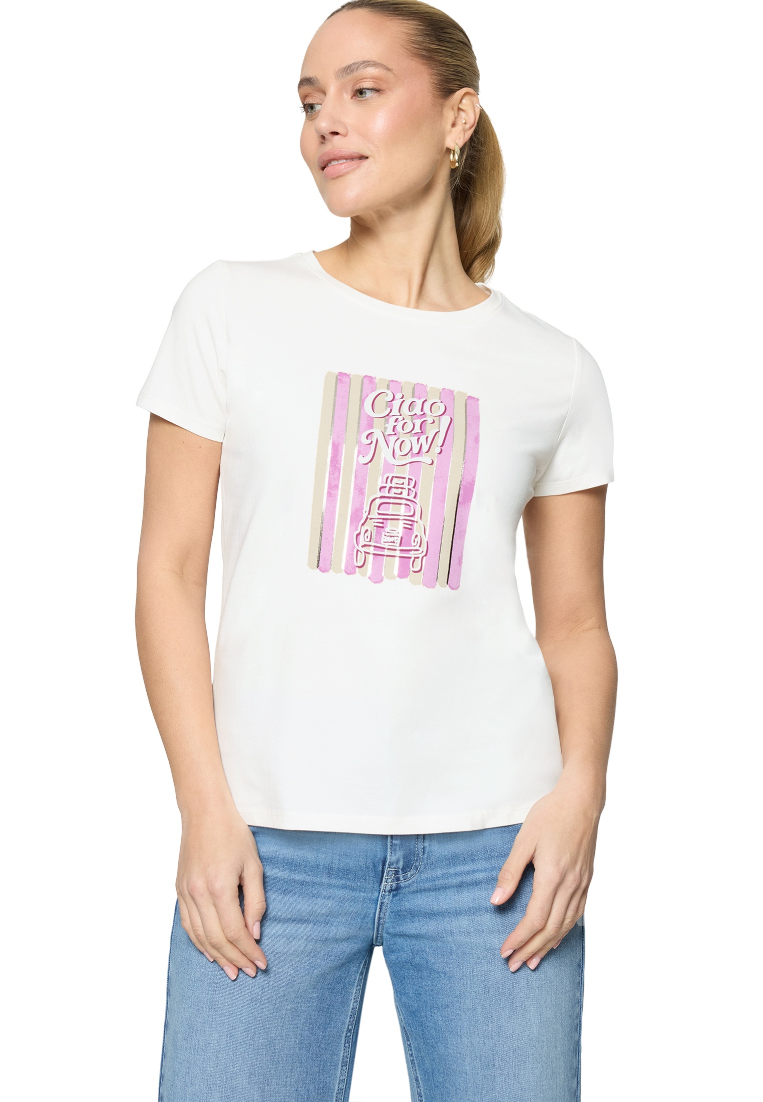 Zero Kurzarmshirt "Damen mit Aufdruck" 1 Glitzer günstig online kaufen