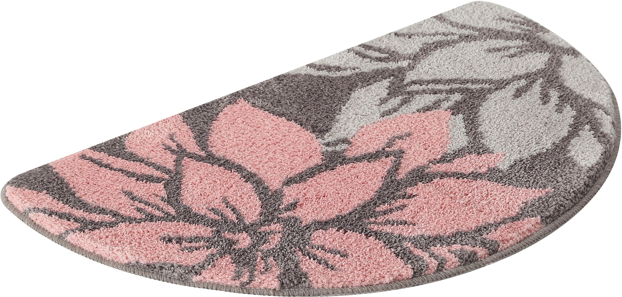 Home affaire Badematte »Susan«, Höhe 15 mm, fußbodenheizungsgeeignet-strapazierfähig, Blumen-Muster, Badteppich, Badematten auch als 3 teiliges Set & rund
