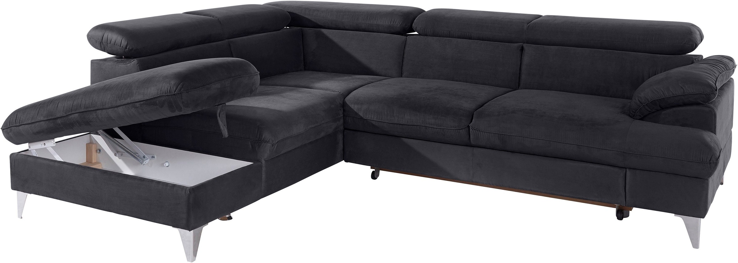 COTTA Polstergarnitur »Caluso L-Form«, Set bestehend aus: Ecksofa mit Kopfteilverstellung & Hocker
