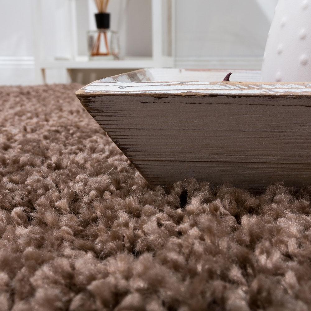 Paco Home Hochflor-Teppich »Sky 250«, rund, 34 mm Höhe, gewebt, Uni Farben, intensive Farbbrillanz