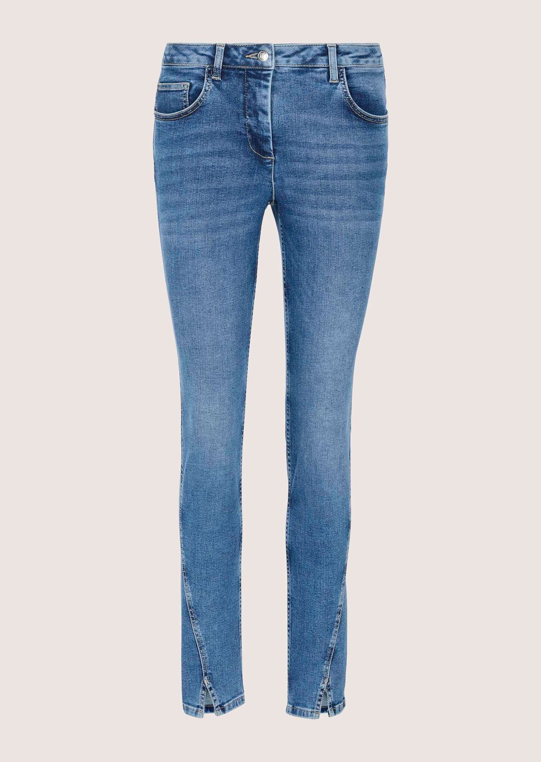 MADELEINE Regular-fit-Jeans "Jeans Skinnyjeans mit asymmetrischer Naht" günstig online kaufen