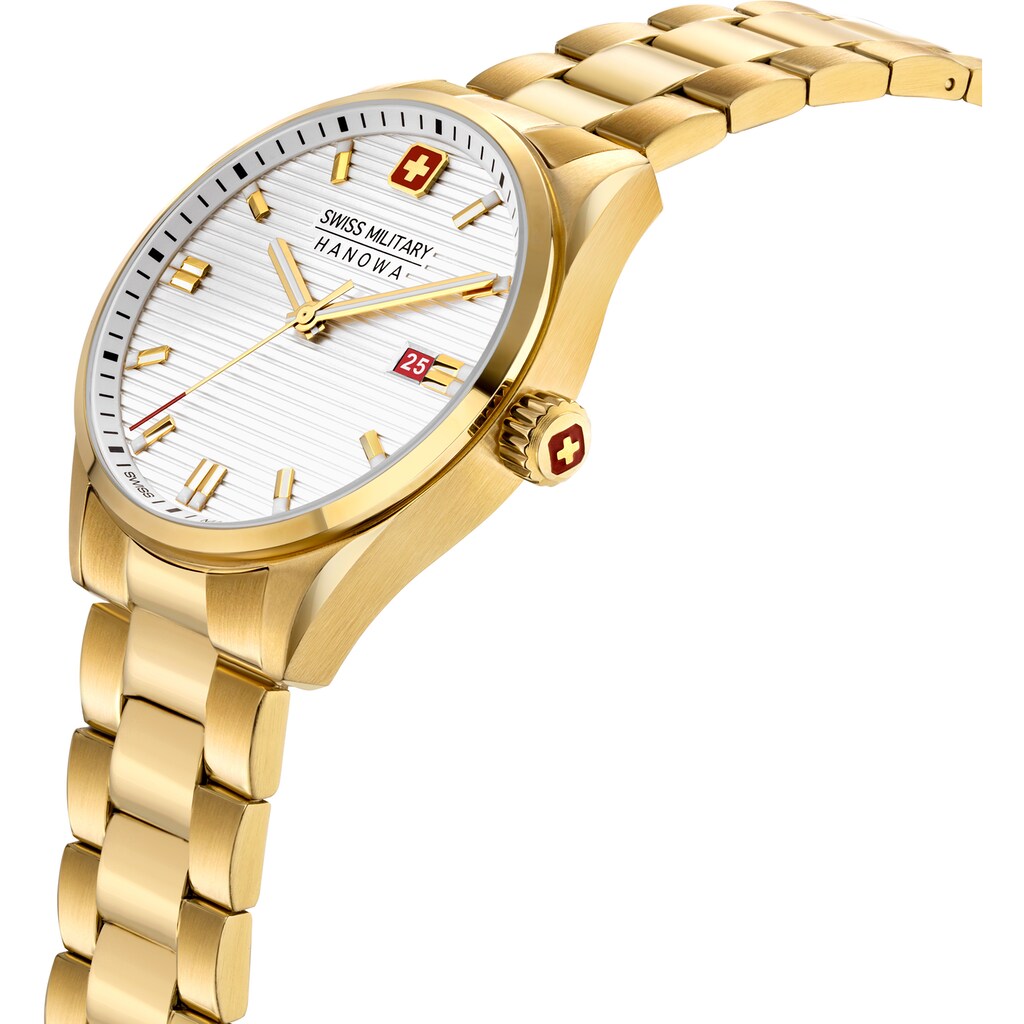 Swiss Military Hanowa Schweizer Uhr »ROADRUNNER, SMWGH2200110«, Quarzuhr, Armbanduhr, Herrenuhr, Swiss Made, Datum, Saphirglas, analog